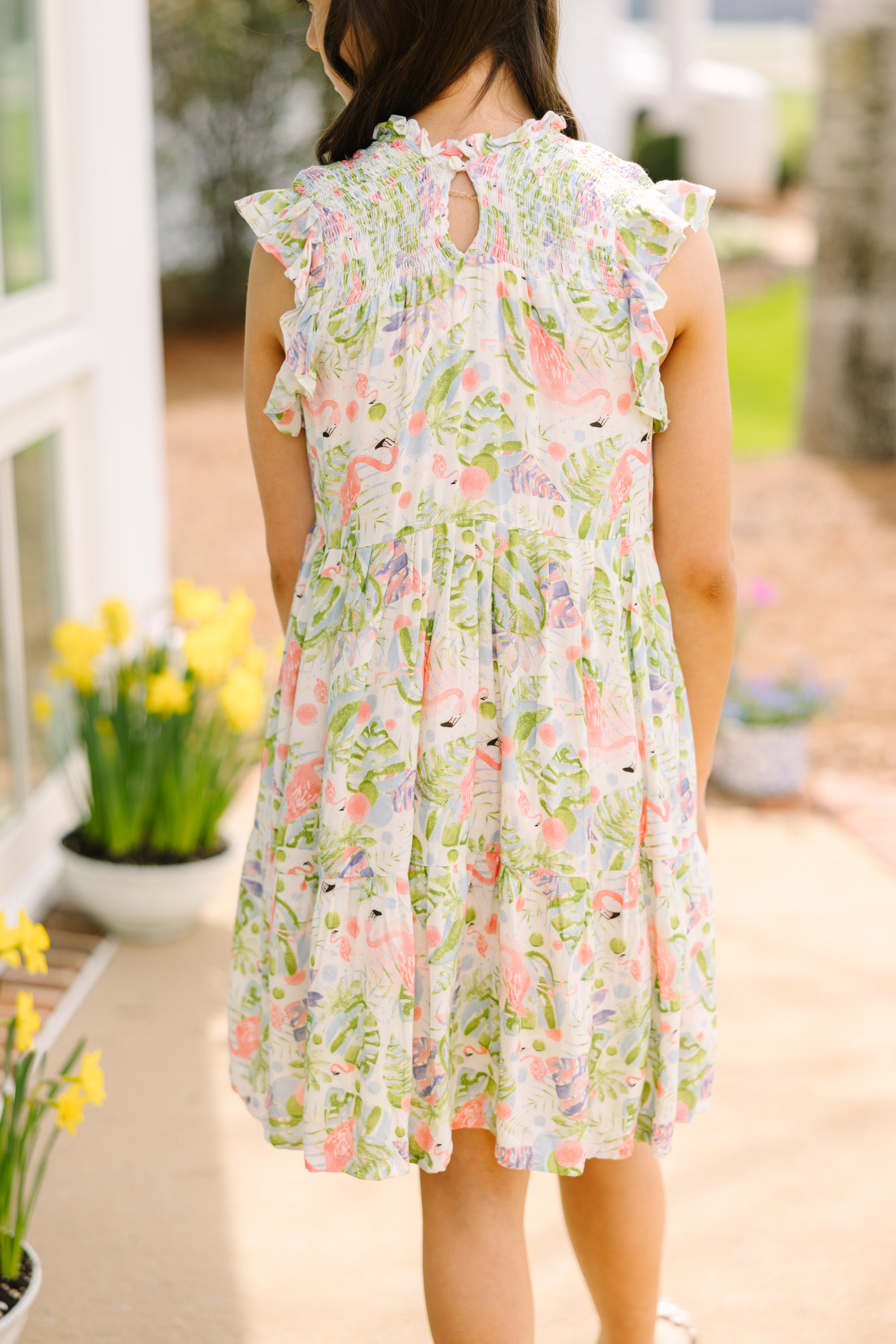 Girls' Pink Flamingo Tropical Sun Dress - Be a Sunshine Star!