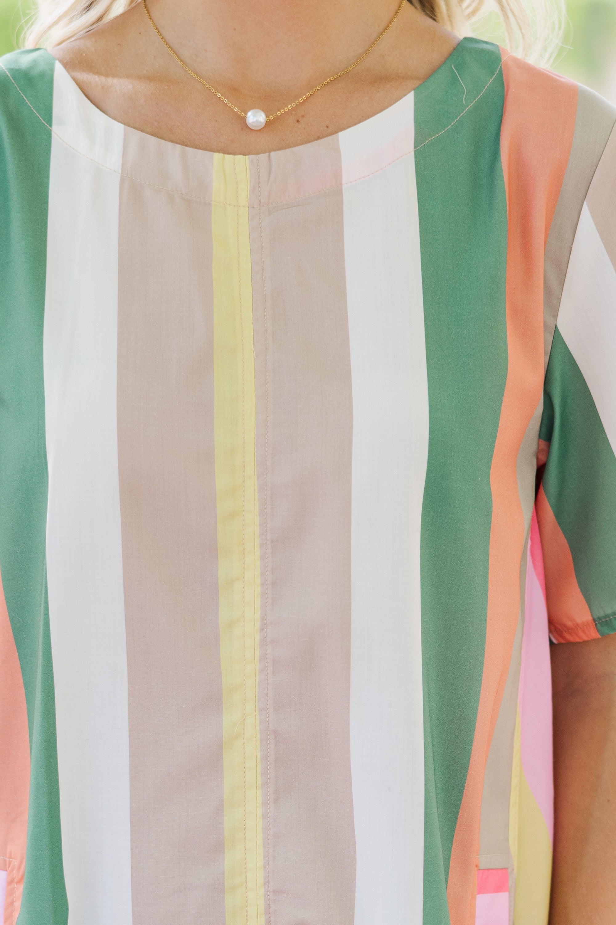 Seize the Moment Olive Striped Dress