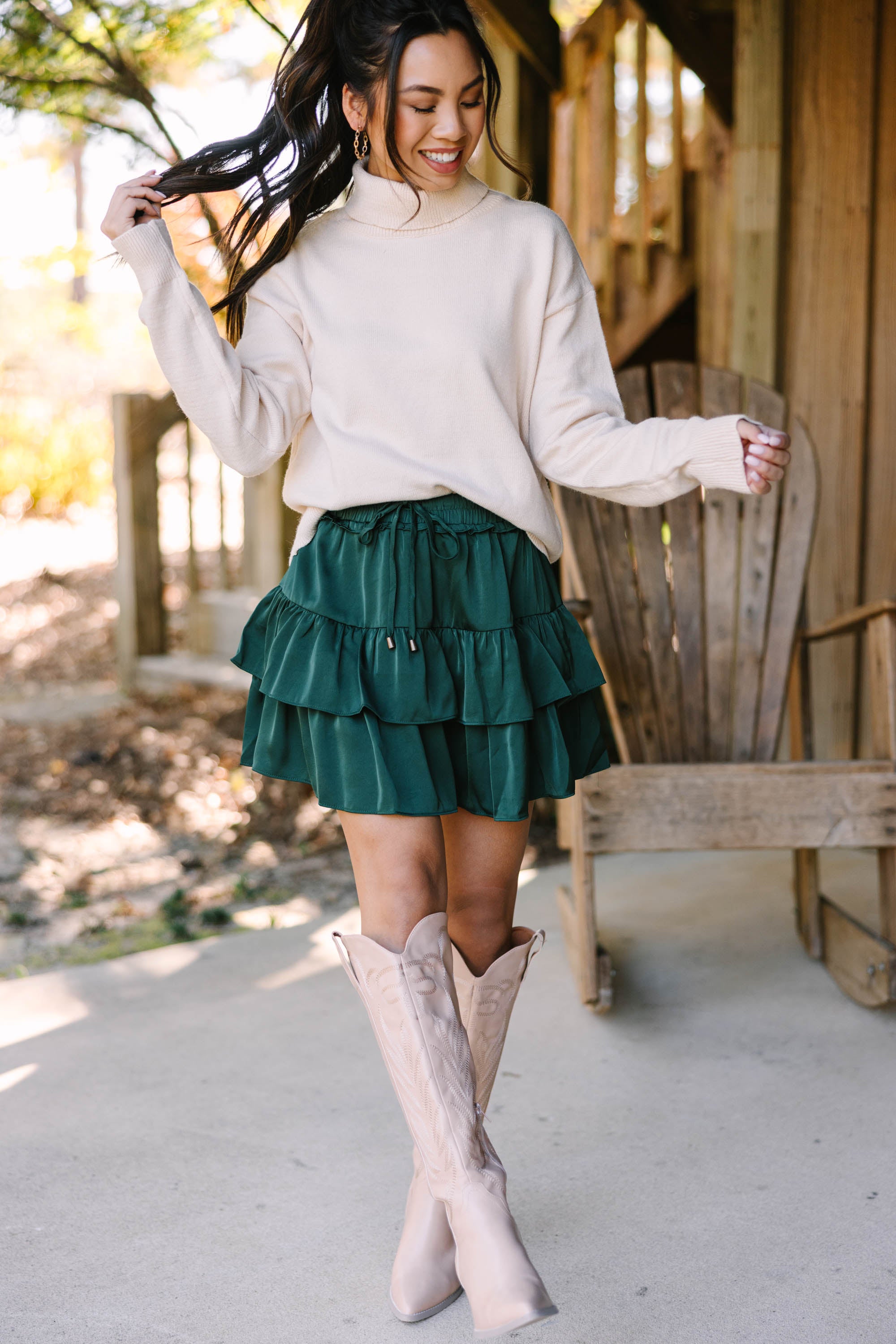 Feel Your Best! Natural White Turtleneck Sweater