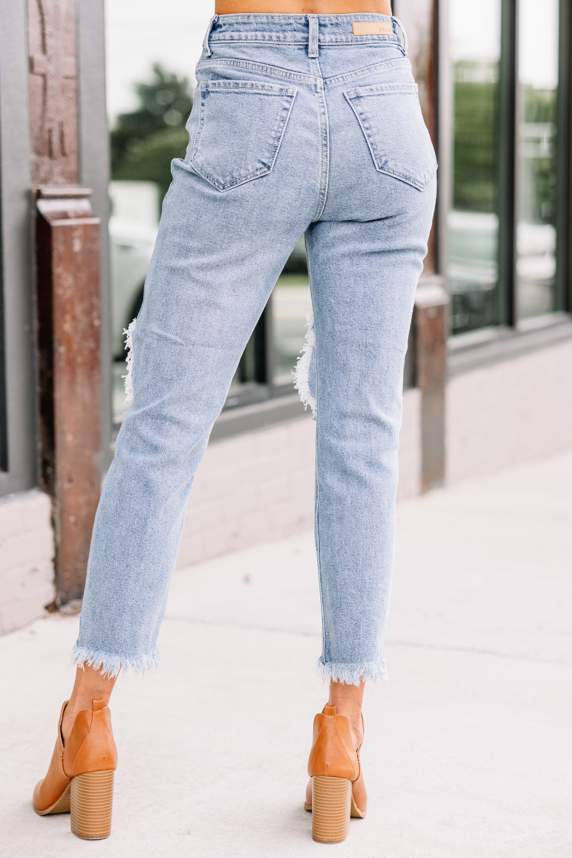 Happening Now! Light Wash Distressed Jeans - A Must - Have!