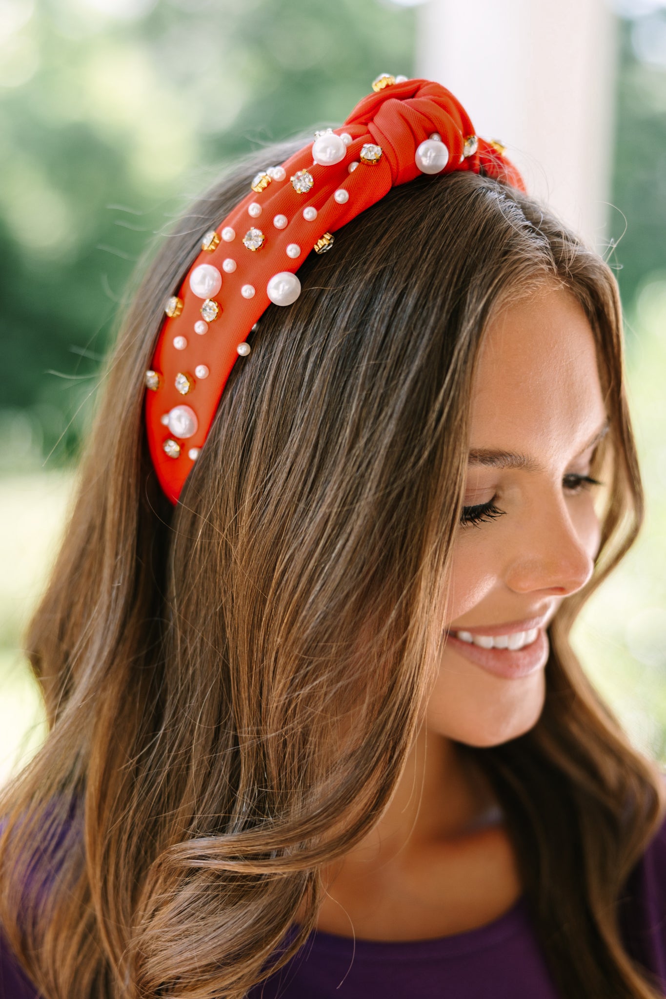Gorgeous All In Orange Embellished Headband