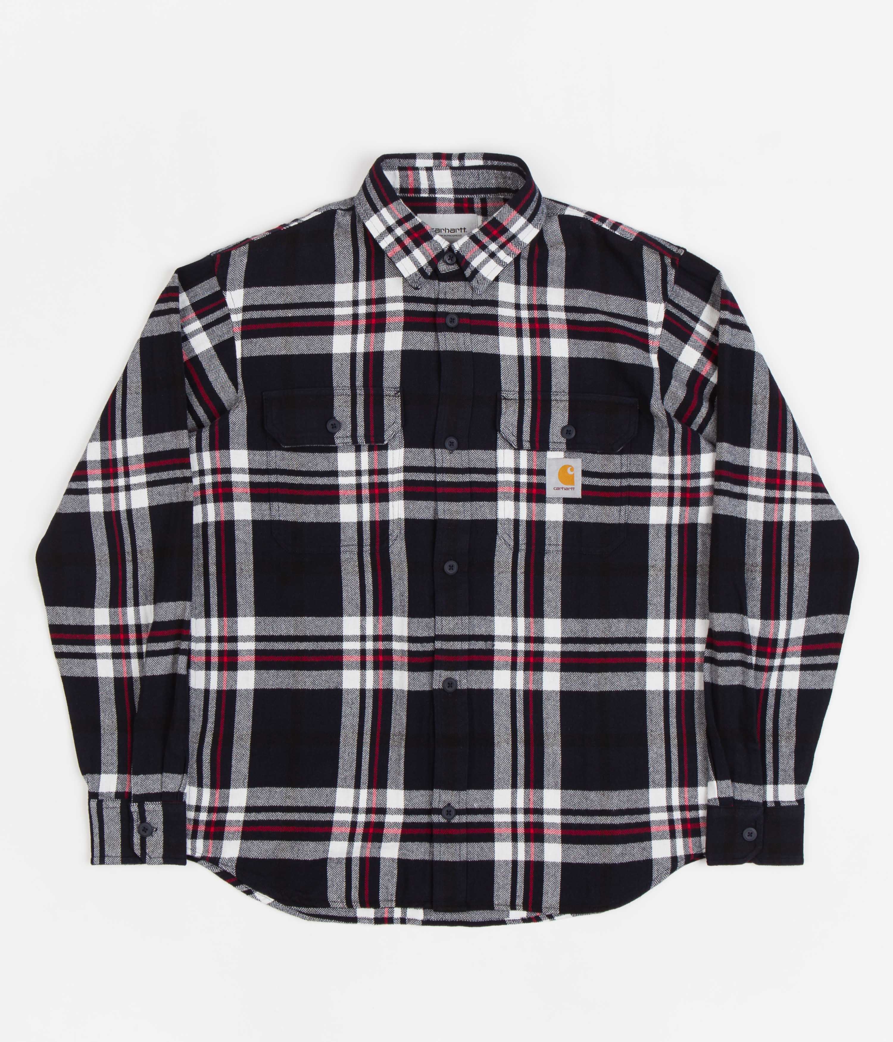 Carhartt Wallace Shirt - Stylish Wallace Check in Dark Navy