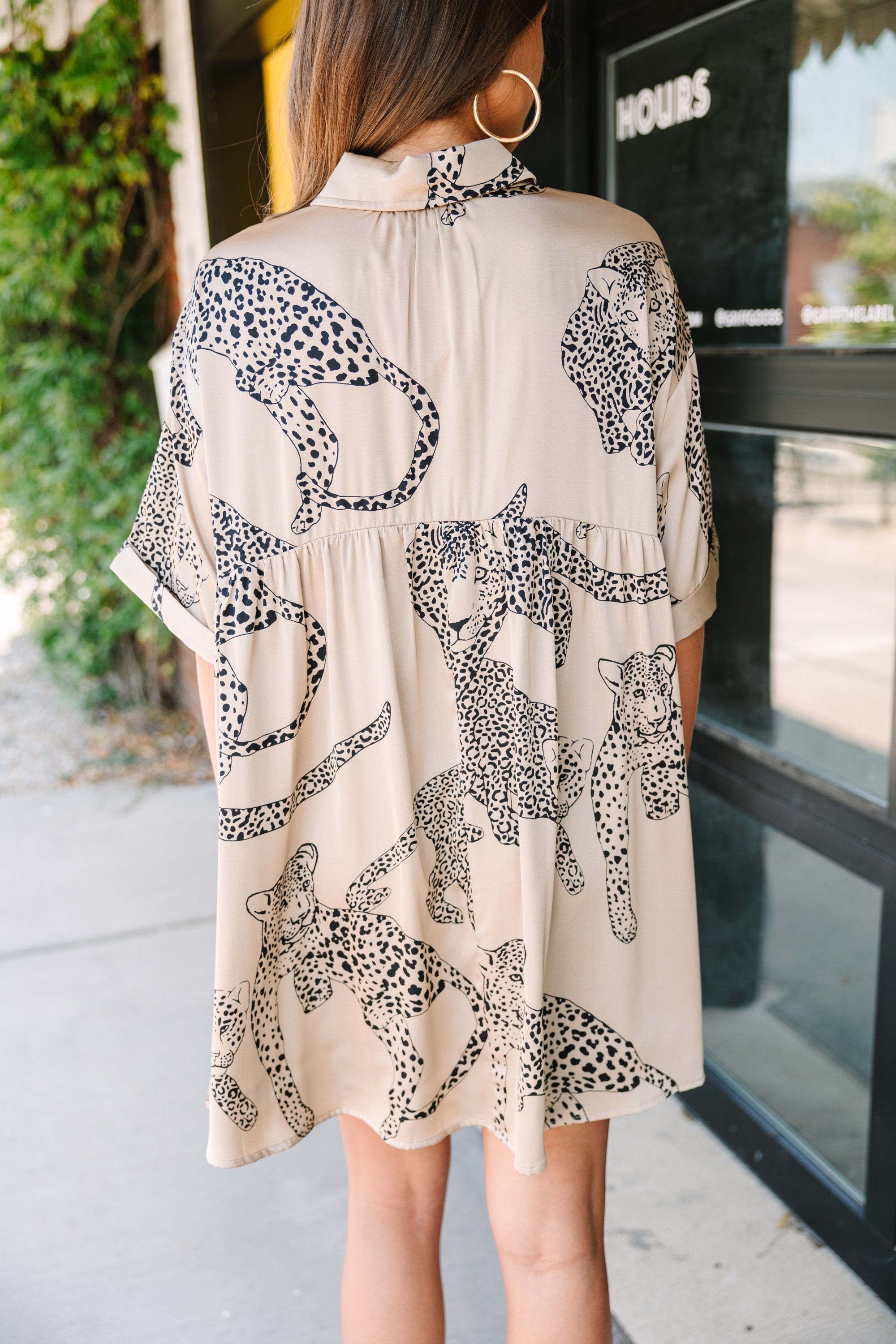 Irresistible Taupe Brown Cheetah Print Babydoll Dress - A Must - Have!