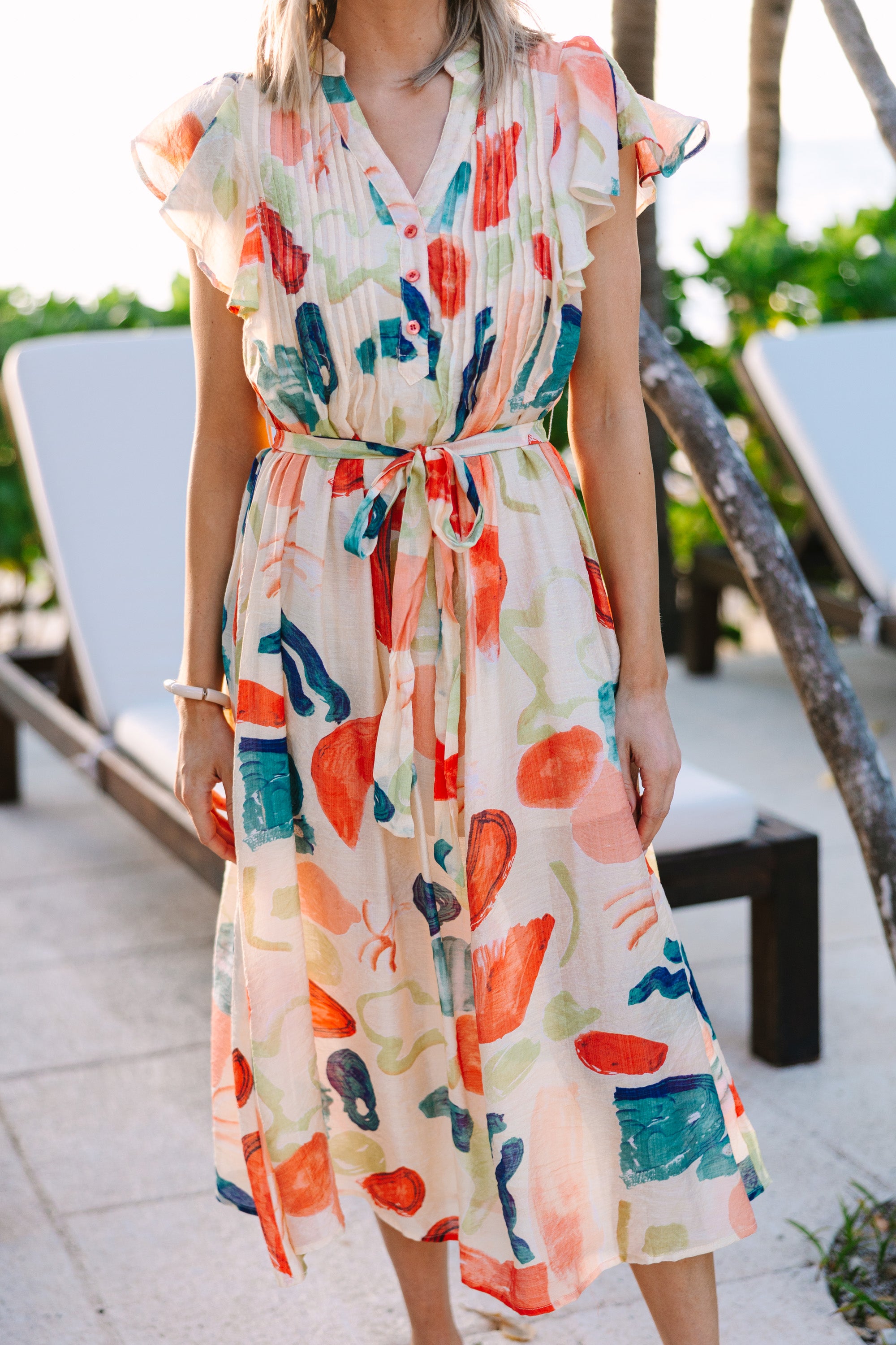 Irresistible Good To Go Orange Midi Dress - Spring & Summer Must-Have
