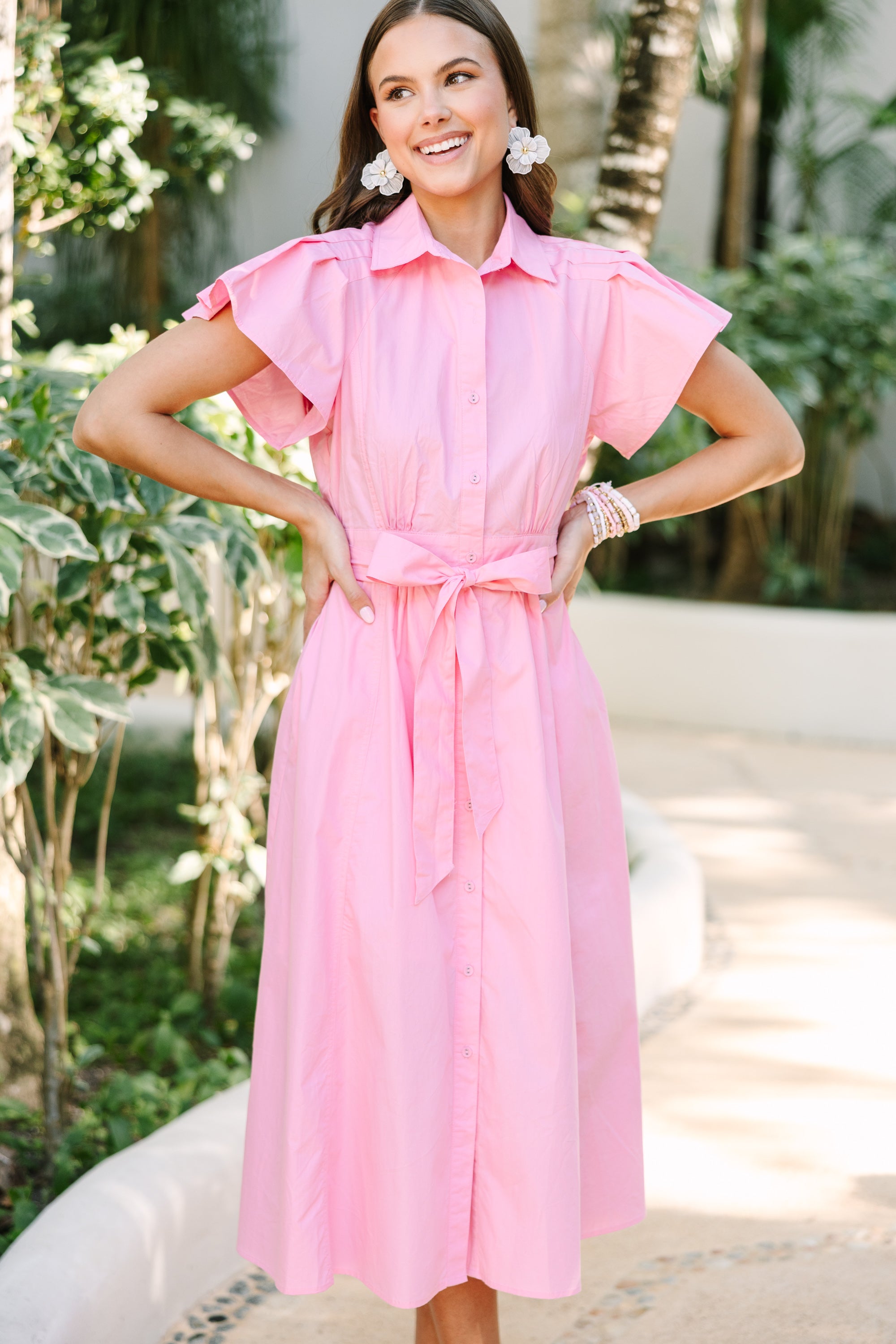 Enchanting All In A Dream Pink Midi Dress