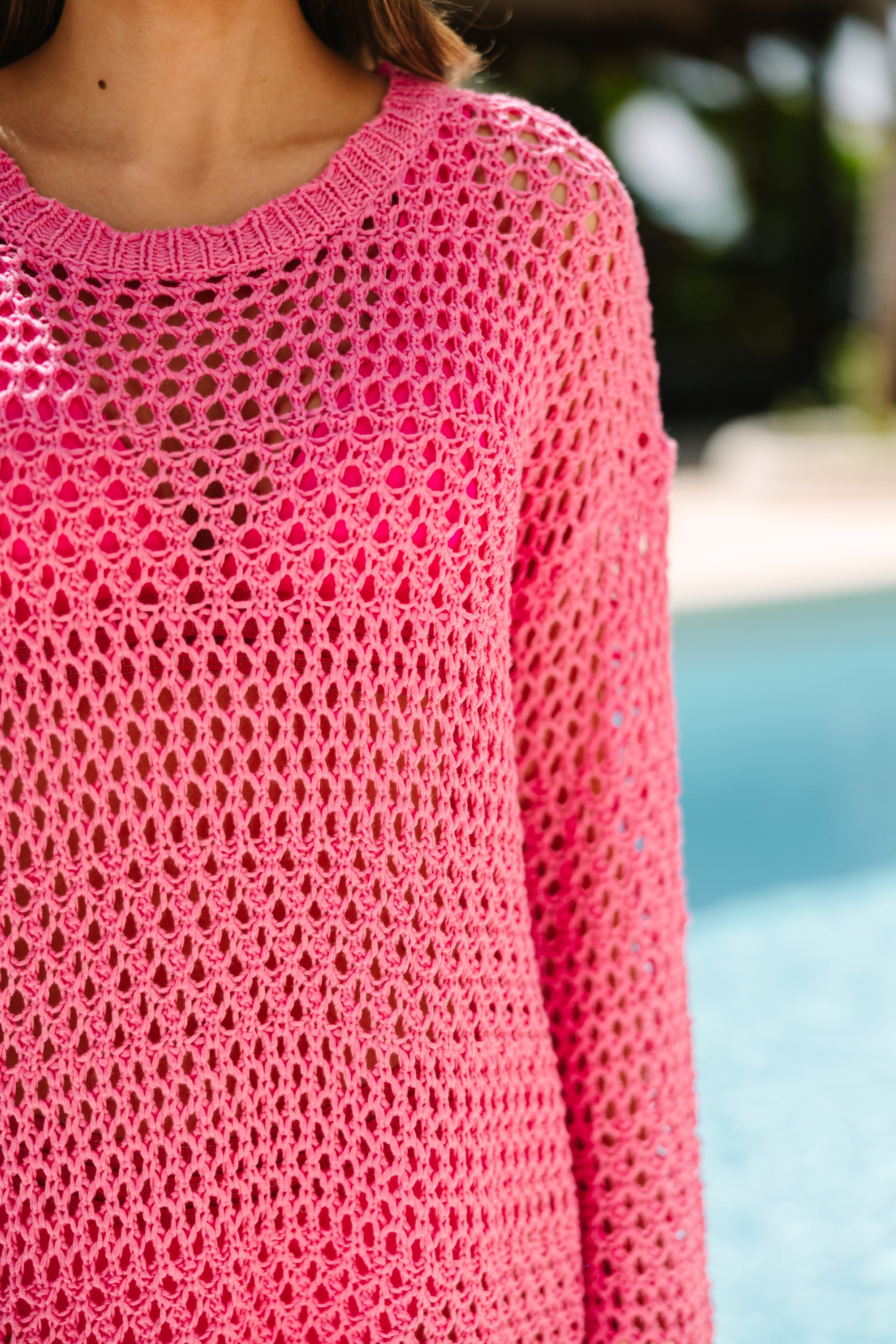 All In A Day Fuchaia Stylish Crochet Cover-up - A Must-Have for Beach Lovers!