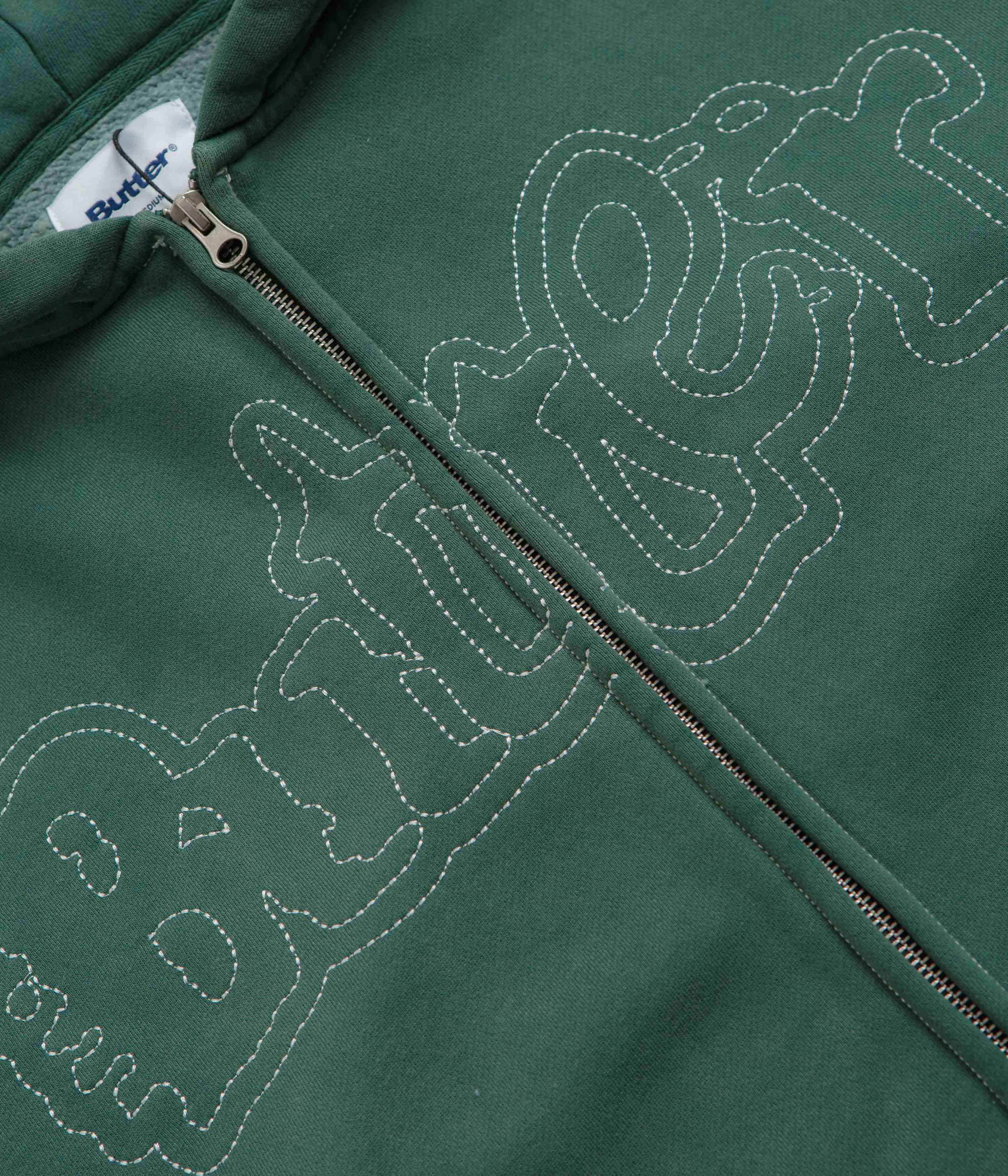 Butter Goods Breakdown Zip-Thru Hoodie - Stunning Washed Fern