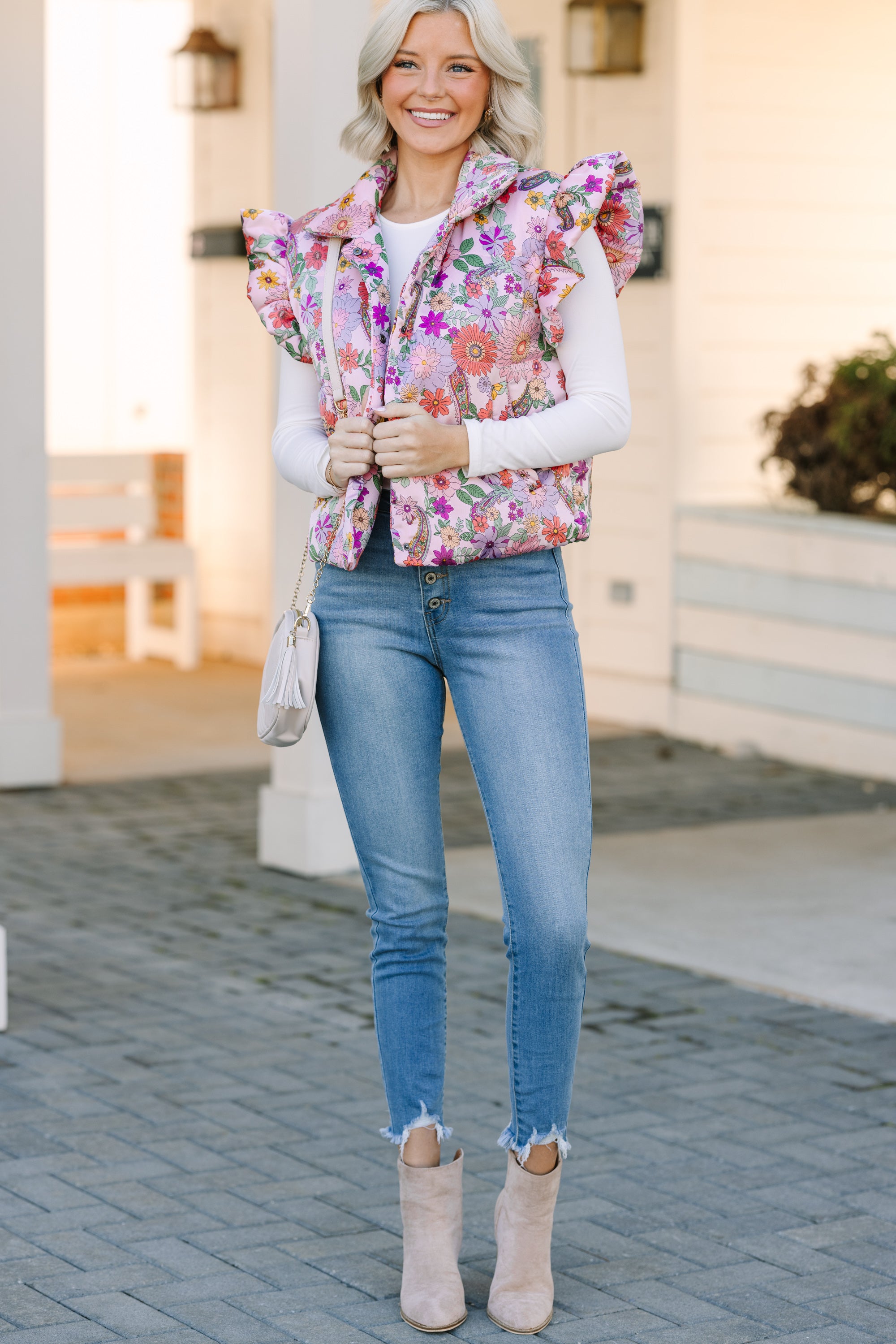 Blush Pink Floral Vest: Be True to Your Style