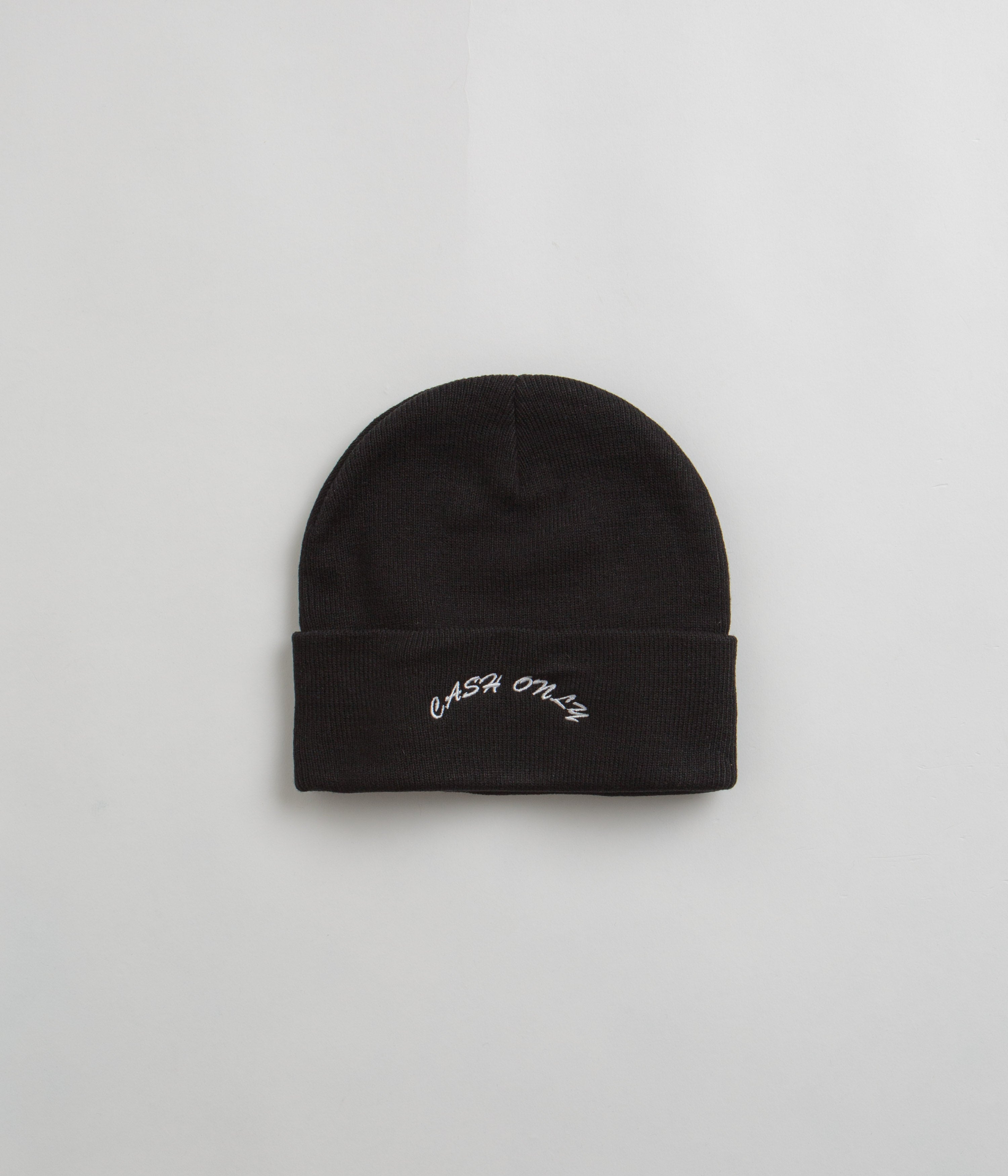 Cash Only Black Embroidered Logo Beanie - Must-Have Style!