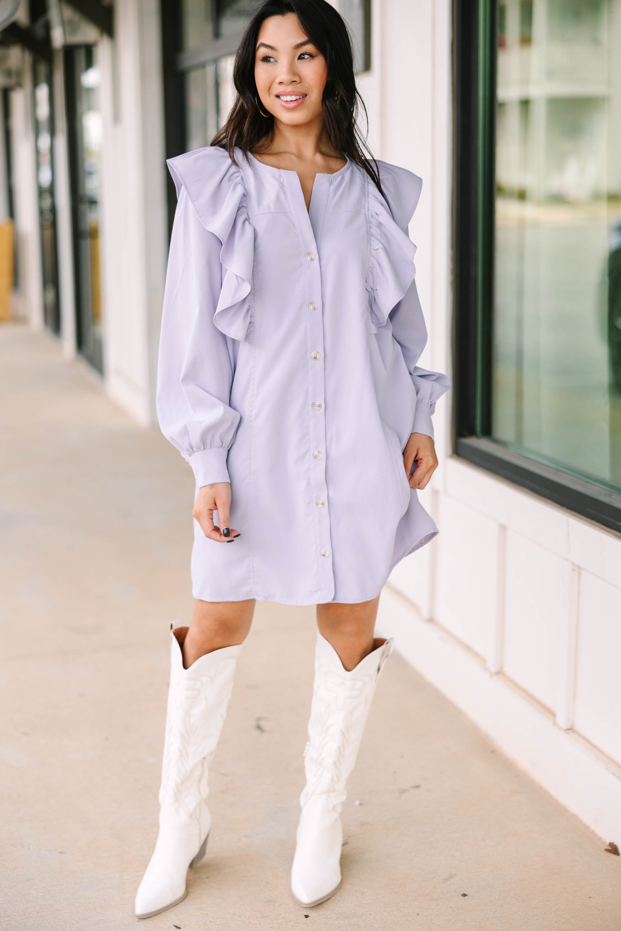 Gorgeous Lavender Purple Ruffled Dress for Your Best Moments