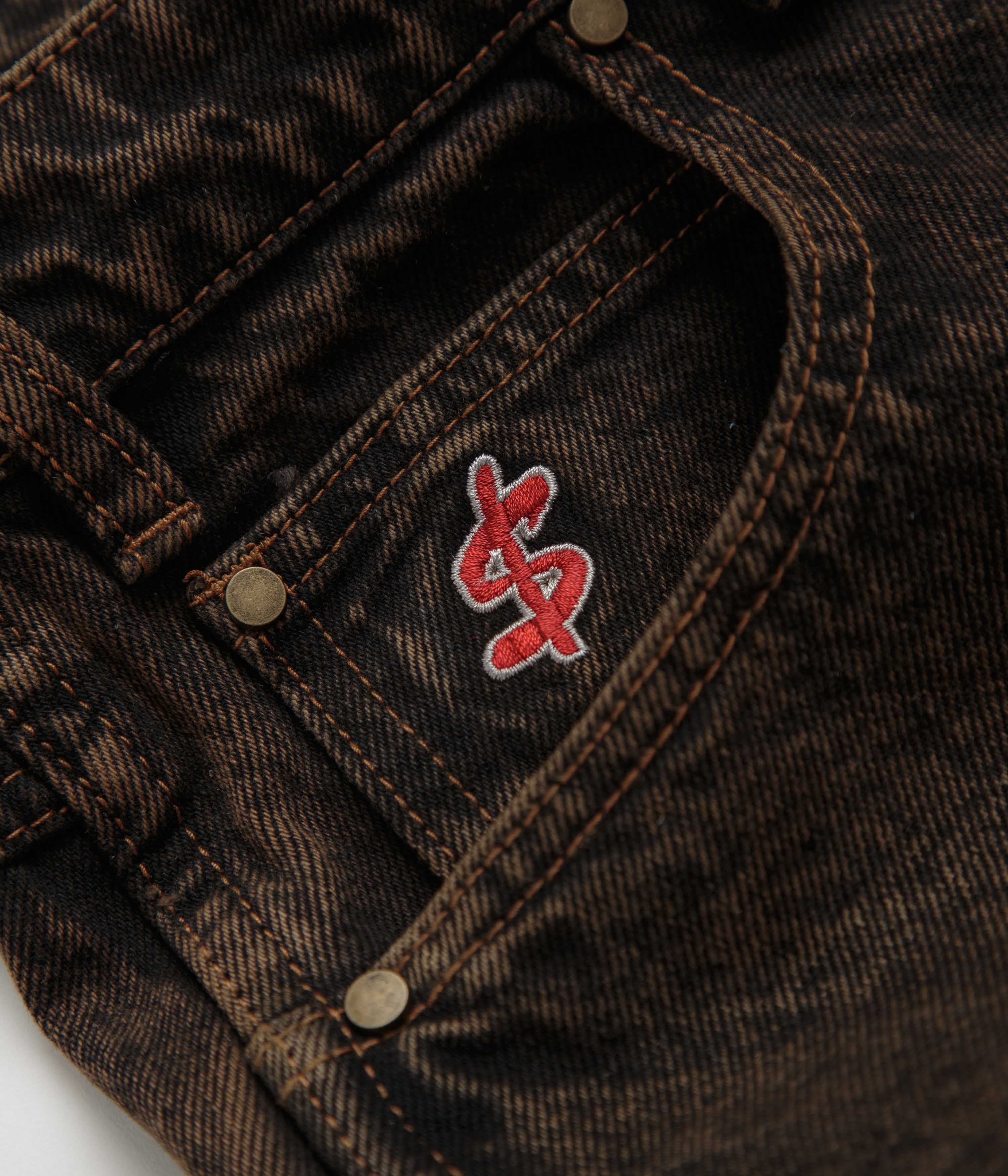 Cash Only Acid Brown Wash Blockout Denim Jeans - Irresistible Style!