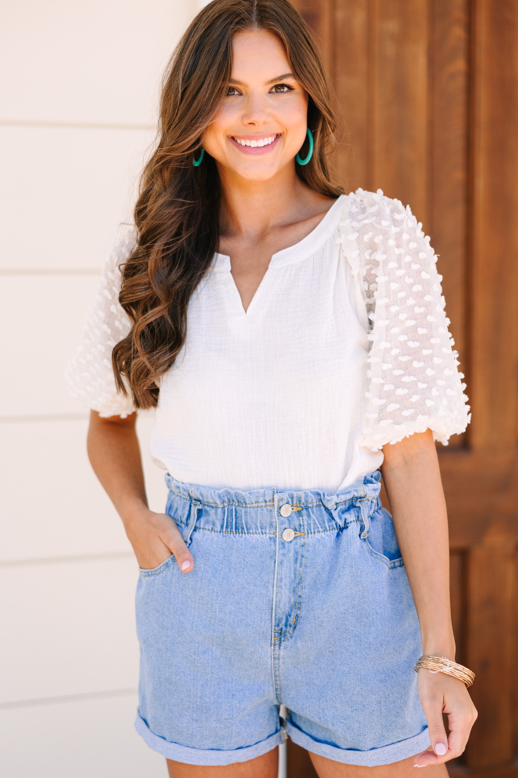 Love-Inspiring Cream White Cotton Blouse