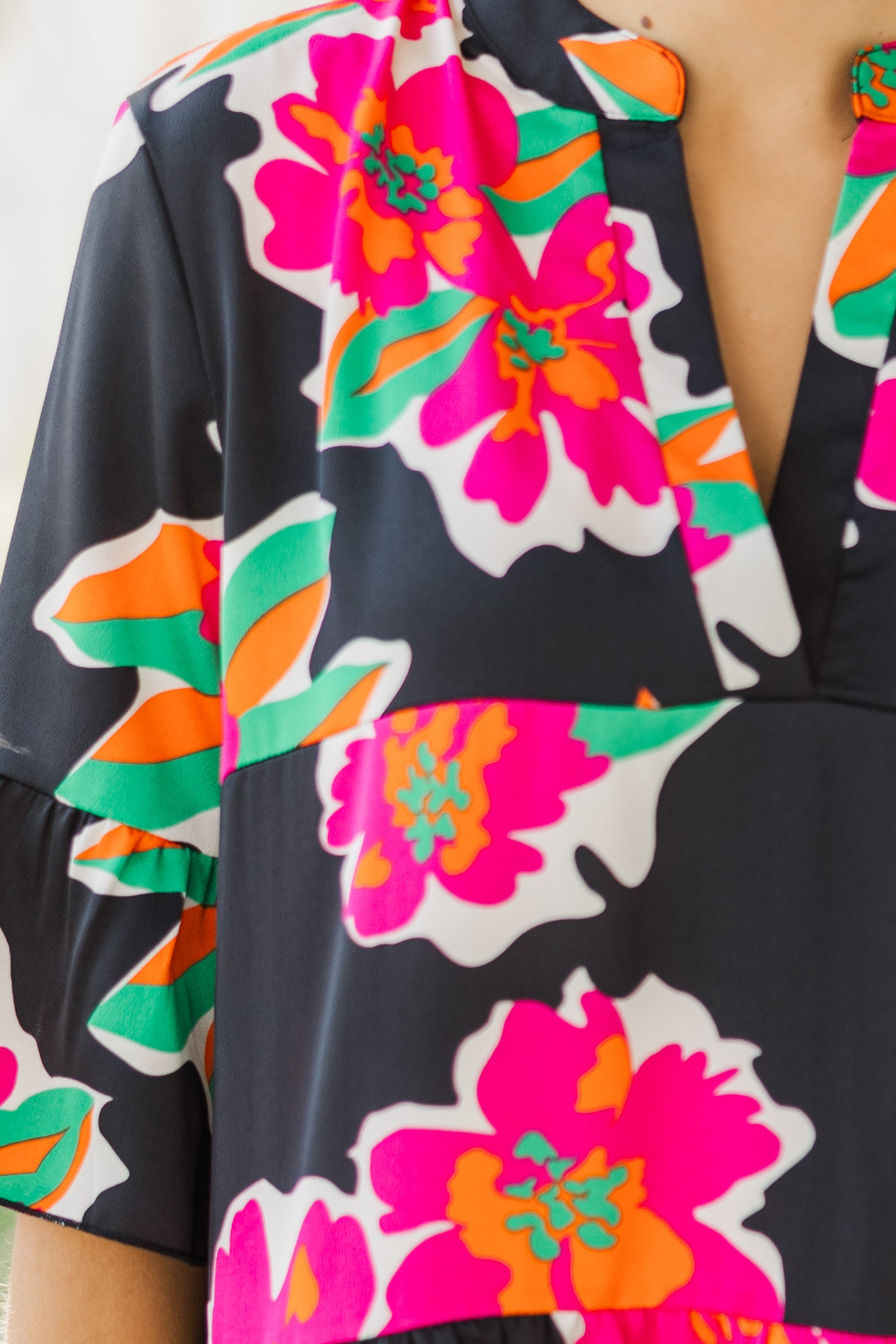 Enchanting Love-Inspired Black Floral Dress