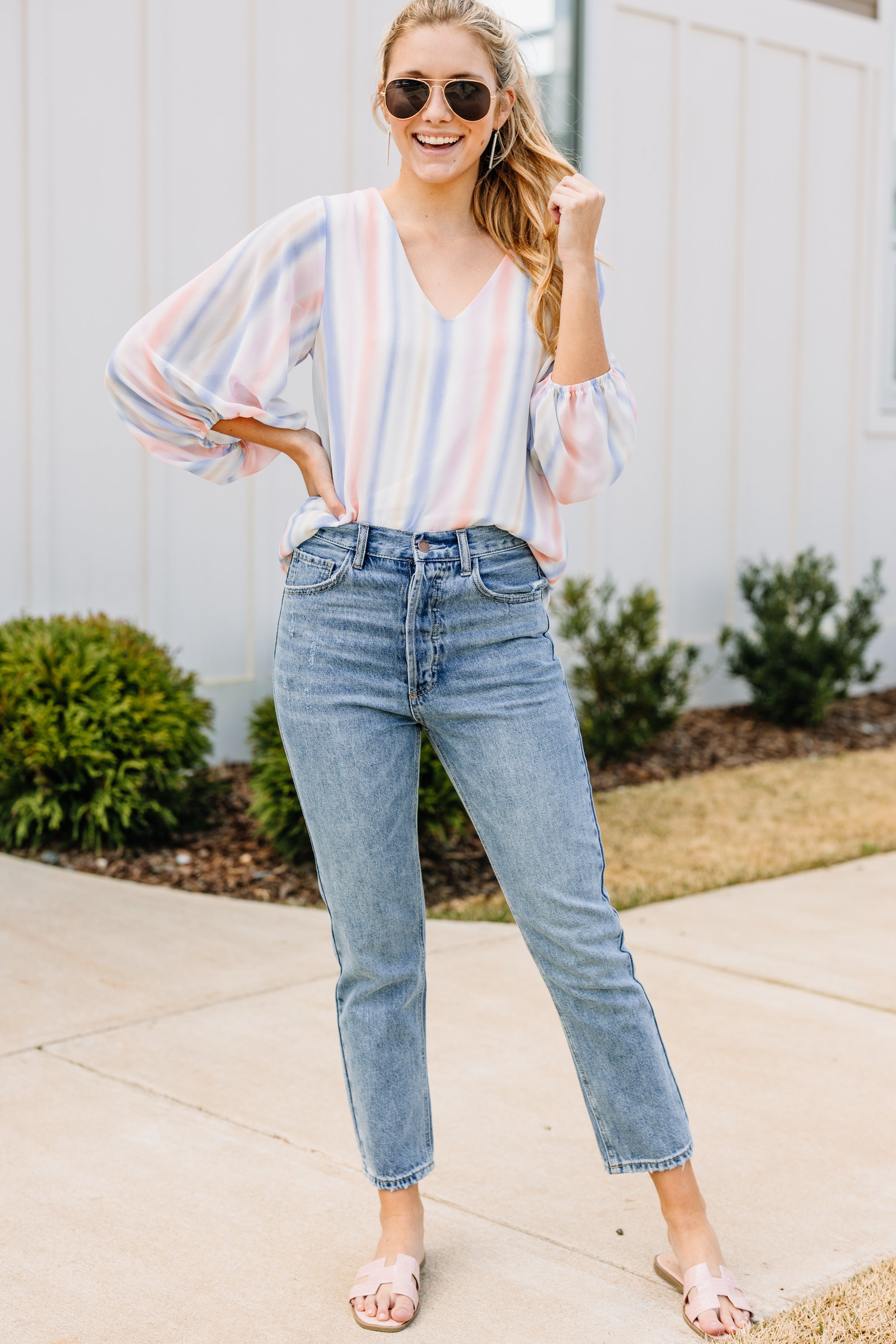 Gorgeous Rose Pink Striped Top: A Must - Have!