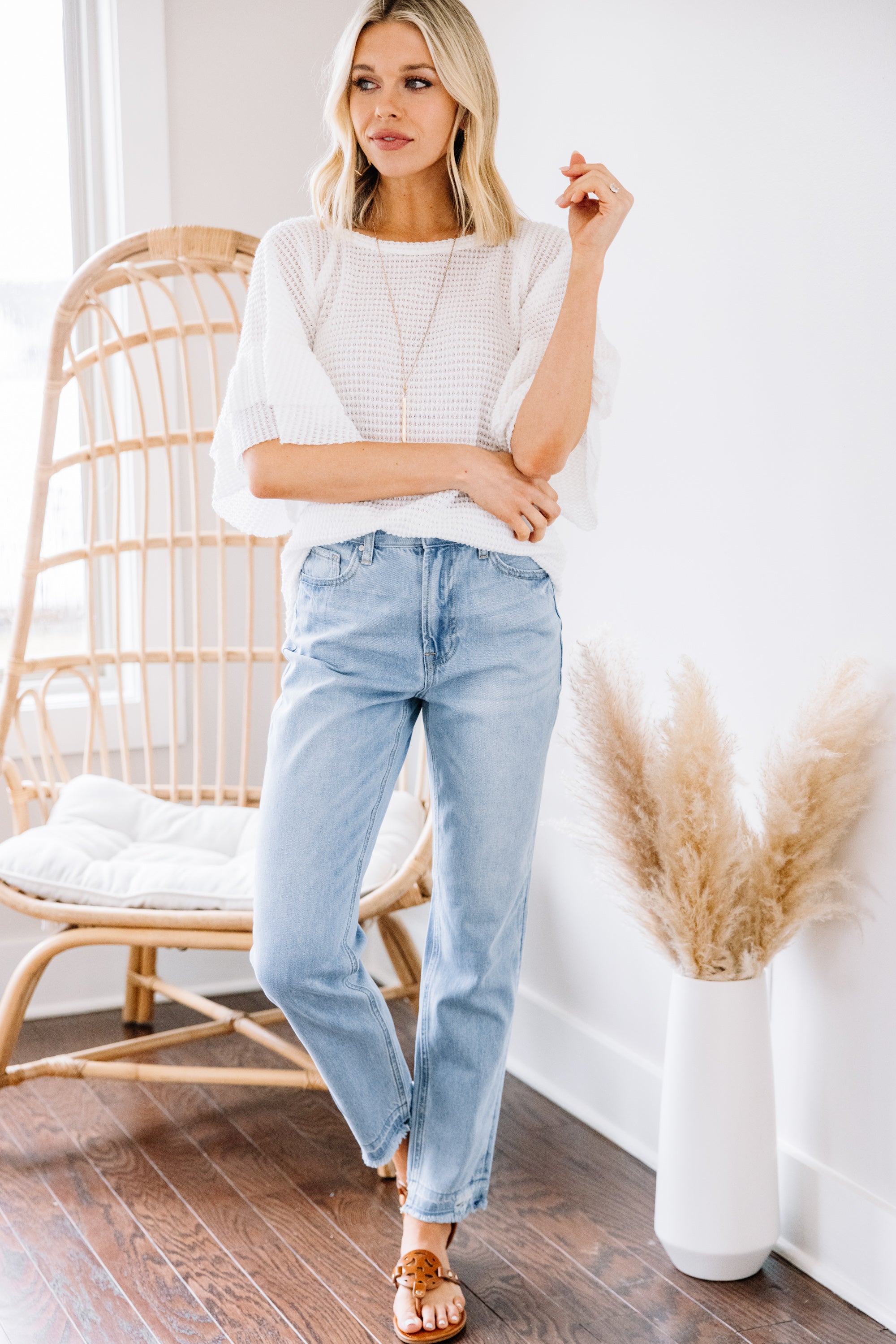 Be Available White Waffle Knit Comfy Top - Your Ultimate Fashion Essential