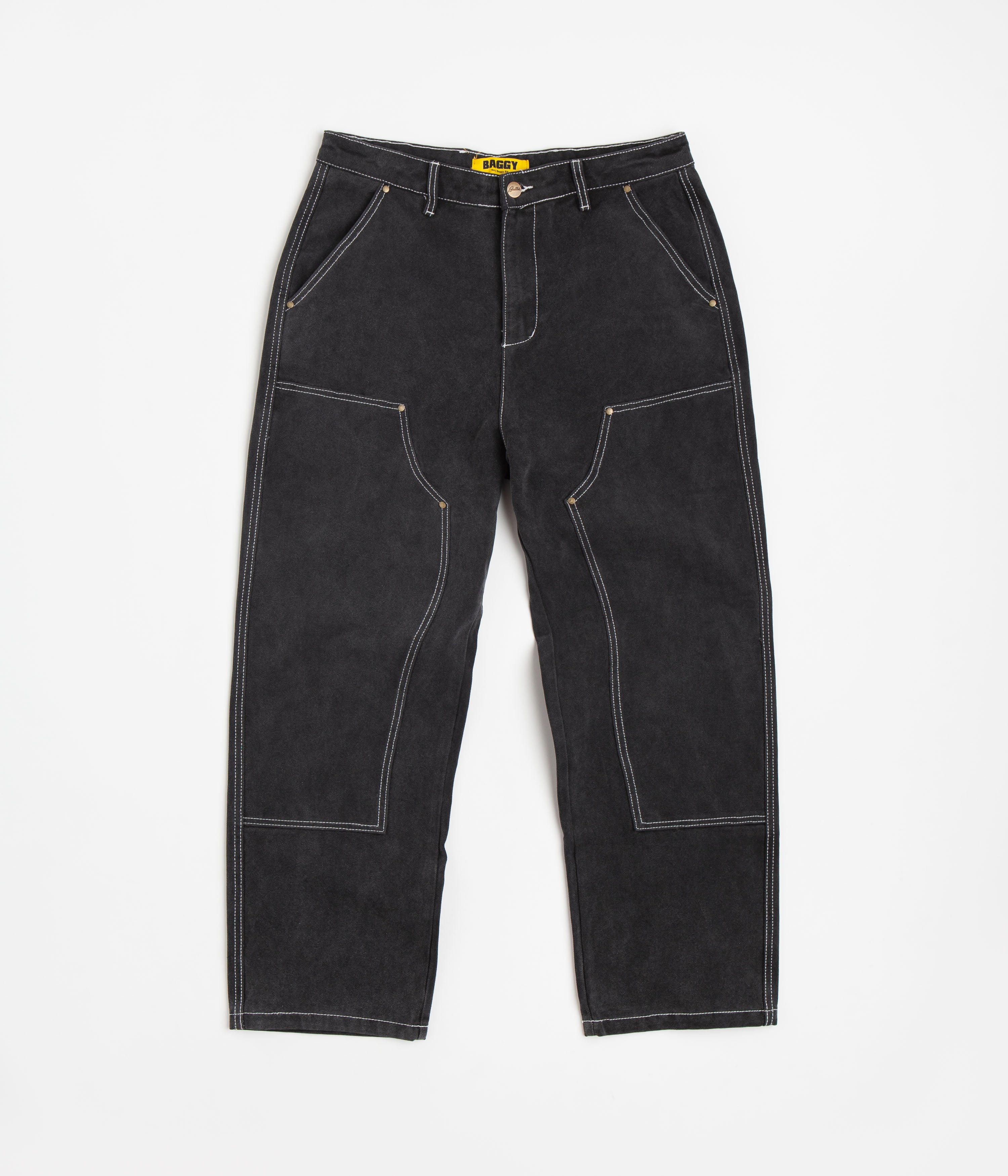 Butter Goods Washed Black Double Knee Work Pants - A Must - Have!