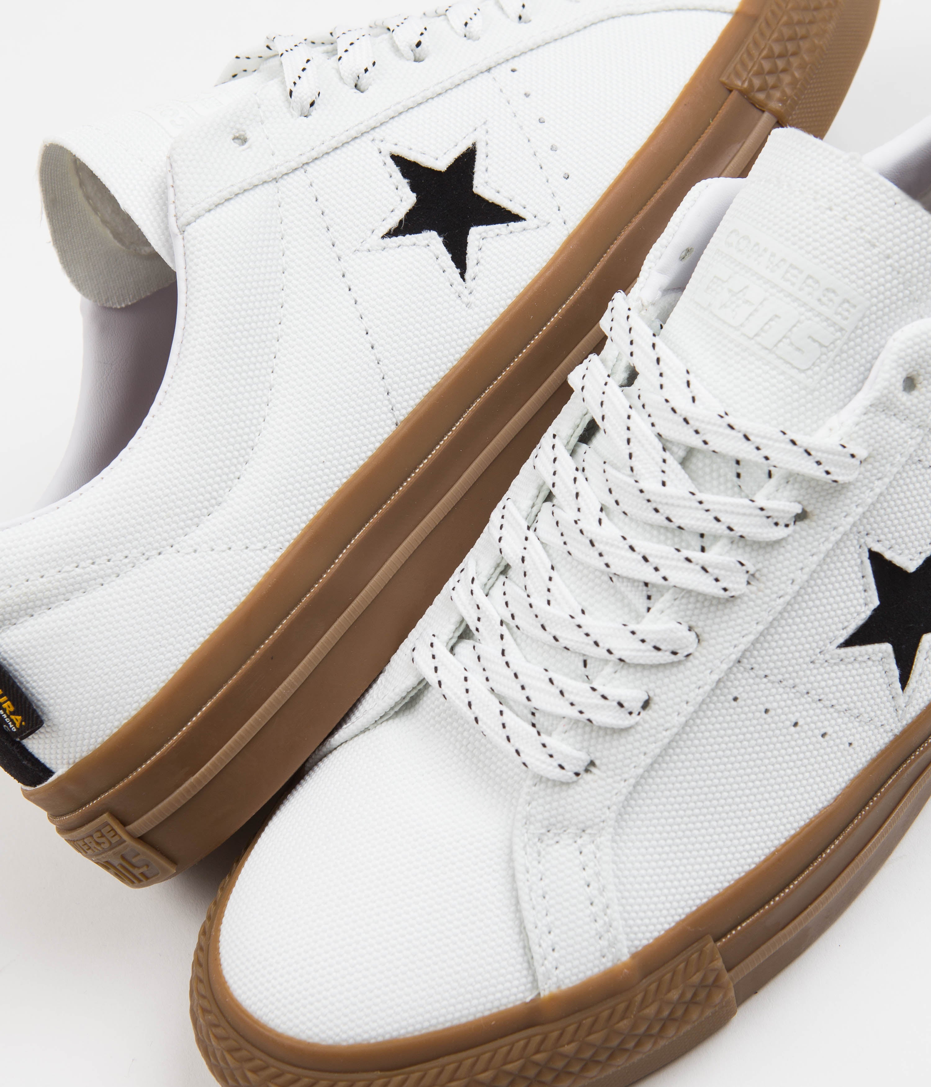 Converse One Star Pro Cordura Canvas Ox Shoes - Stylish White/Black/Dark Gum