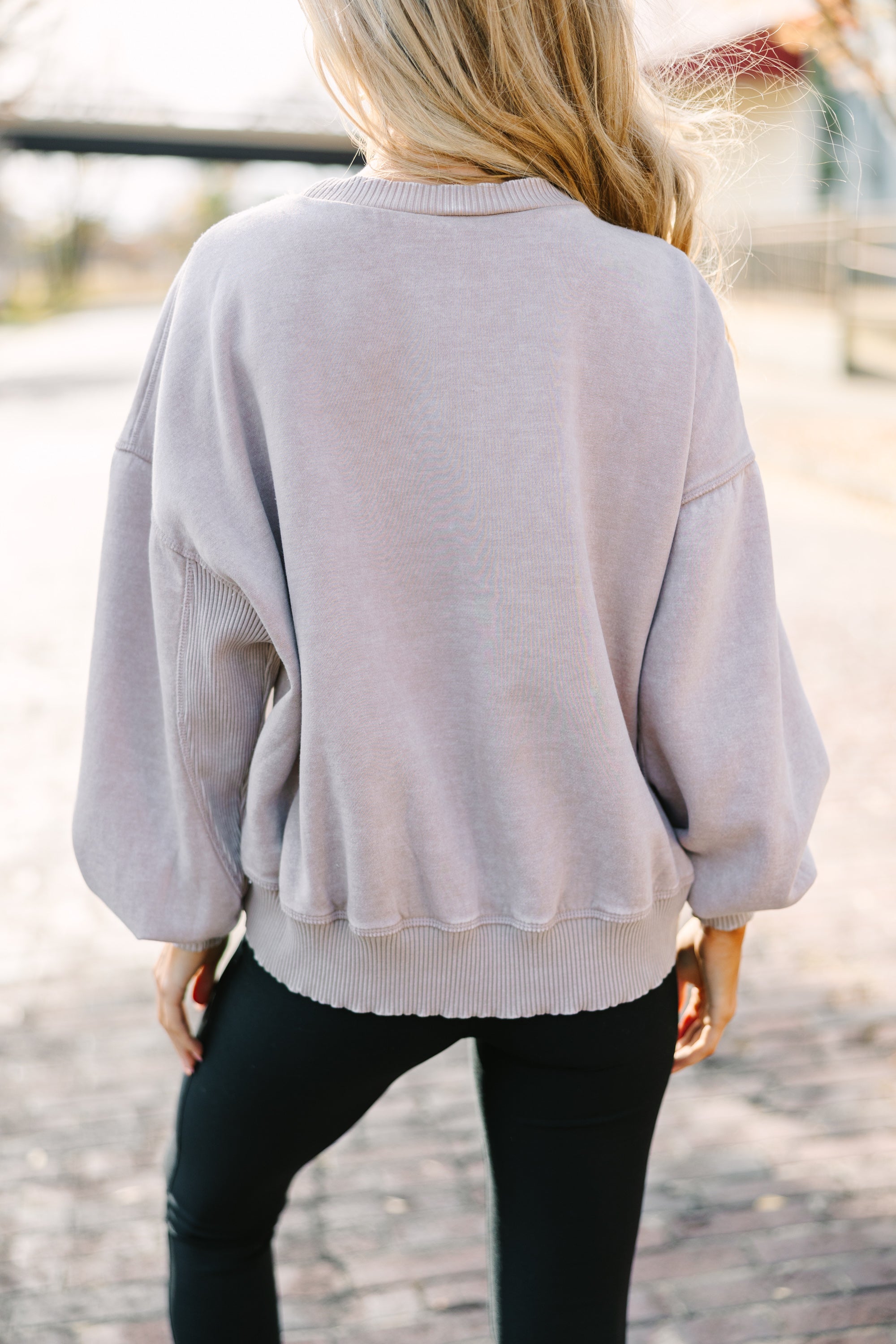 Must-Have Ash Mocha Brown Acid Wash Pullover