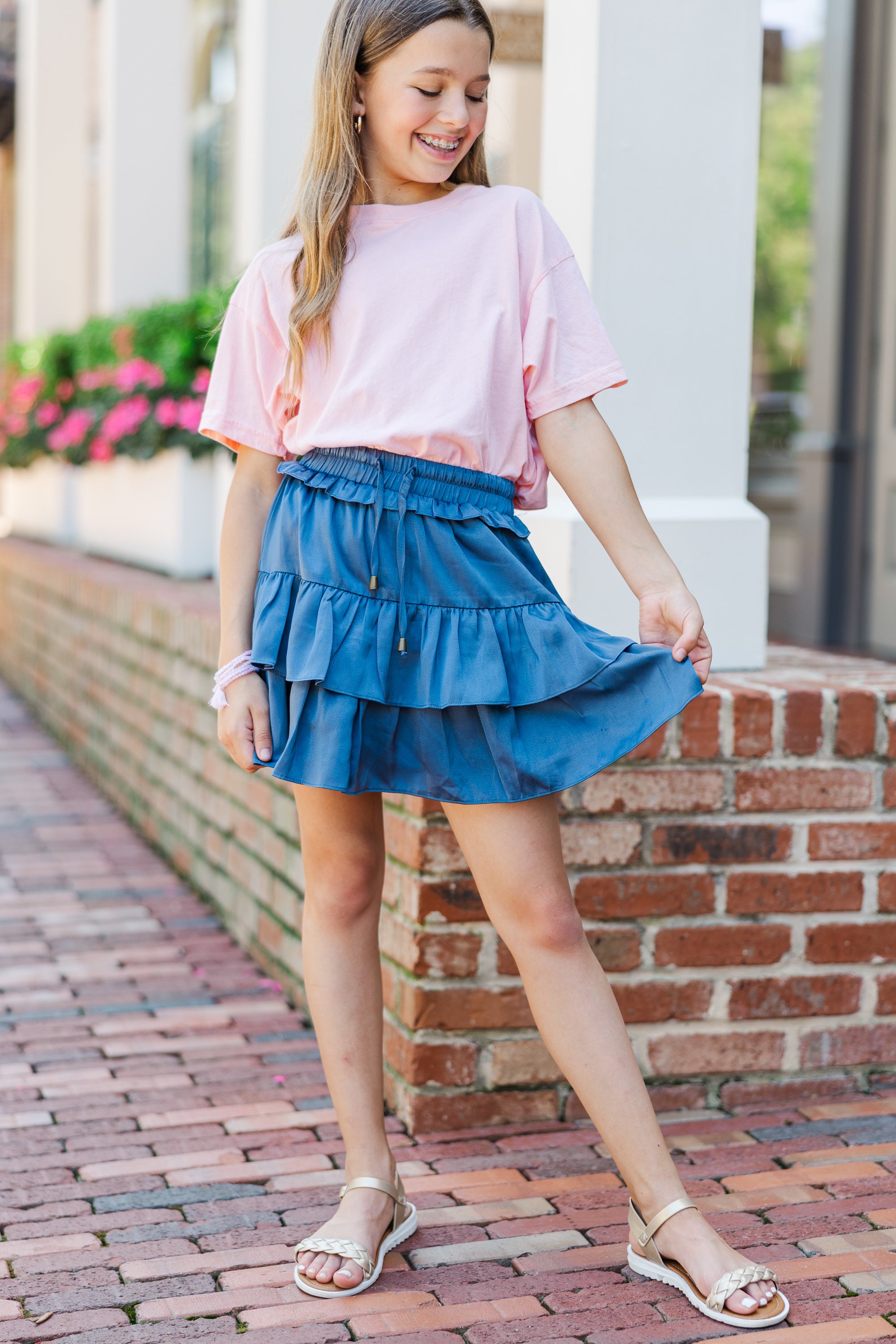 Girls' Irresistible Peach Pink Oversized Tee
