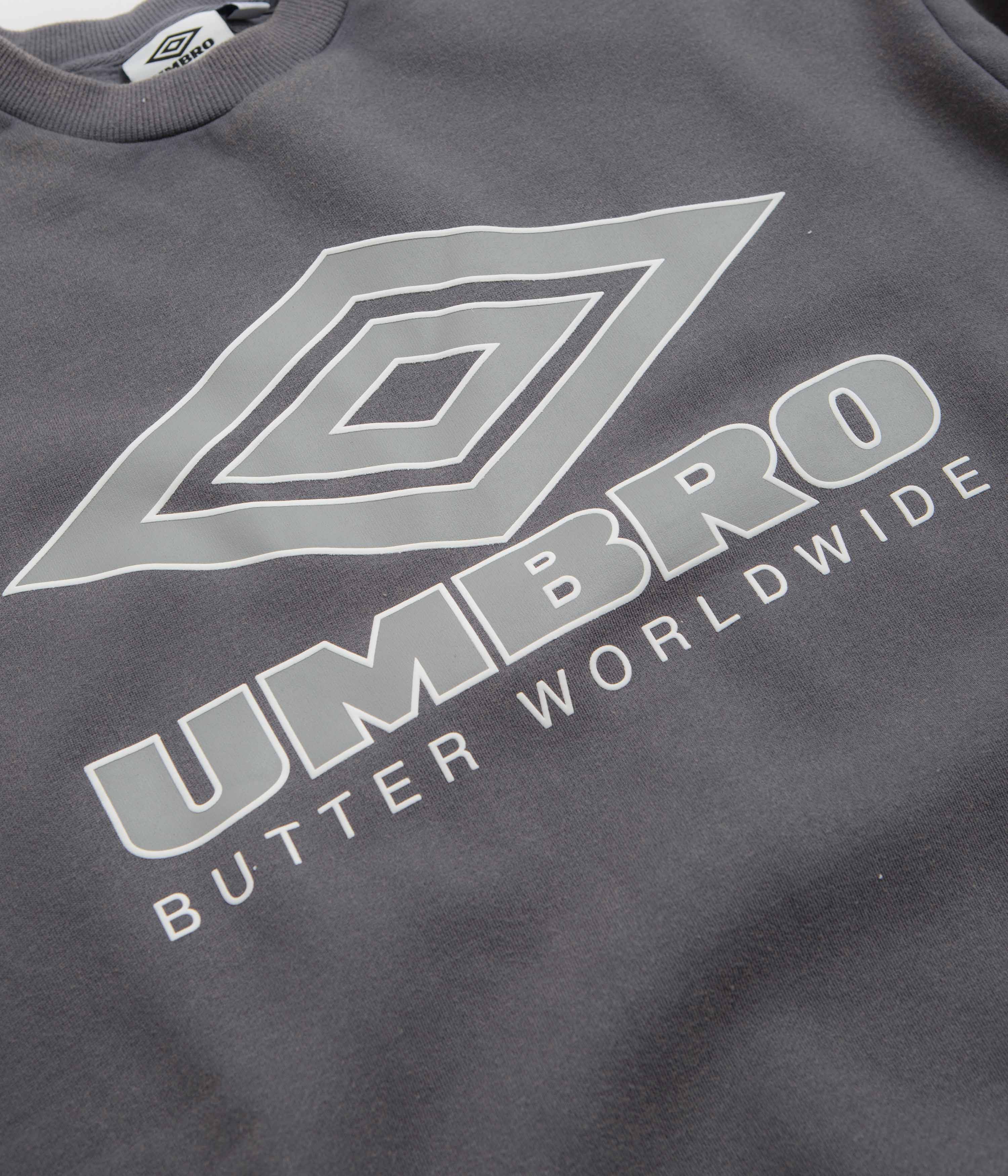 Butter Goods x Umbro Diamond Logo Crewneck Sweatshirt - Washed Slate: A Must-Have!