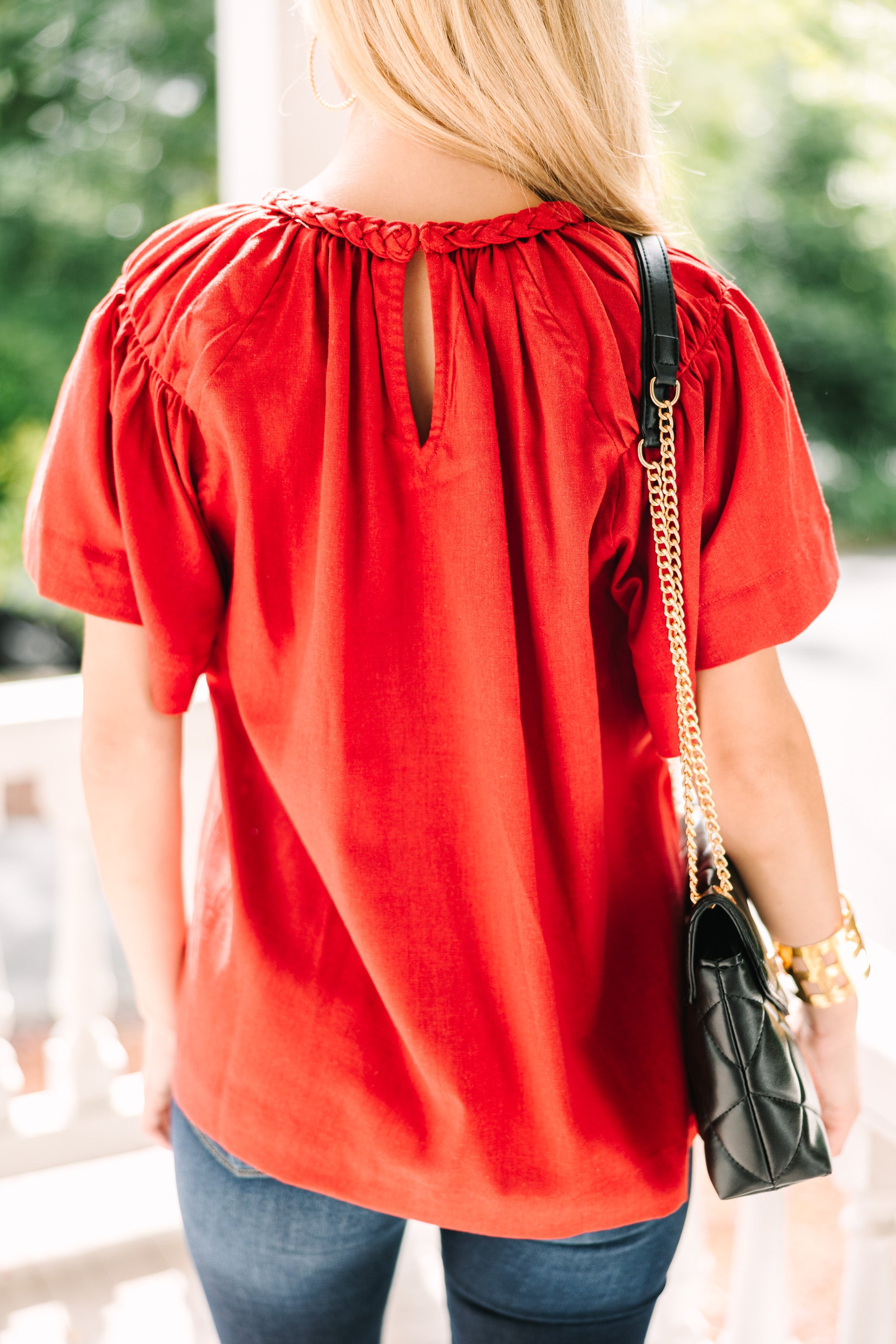 Good Times Rust Orange Charming Blouse