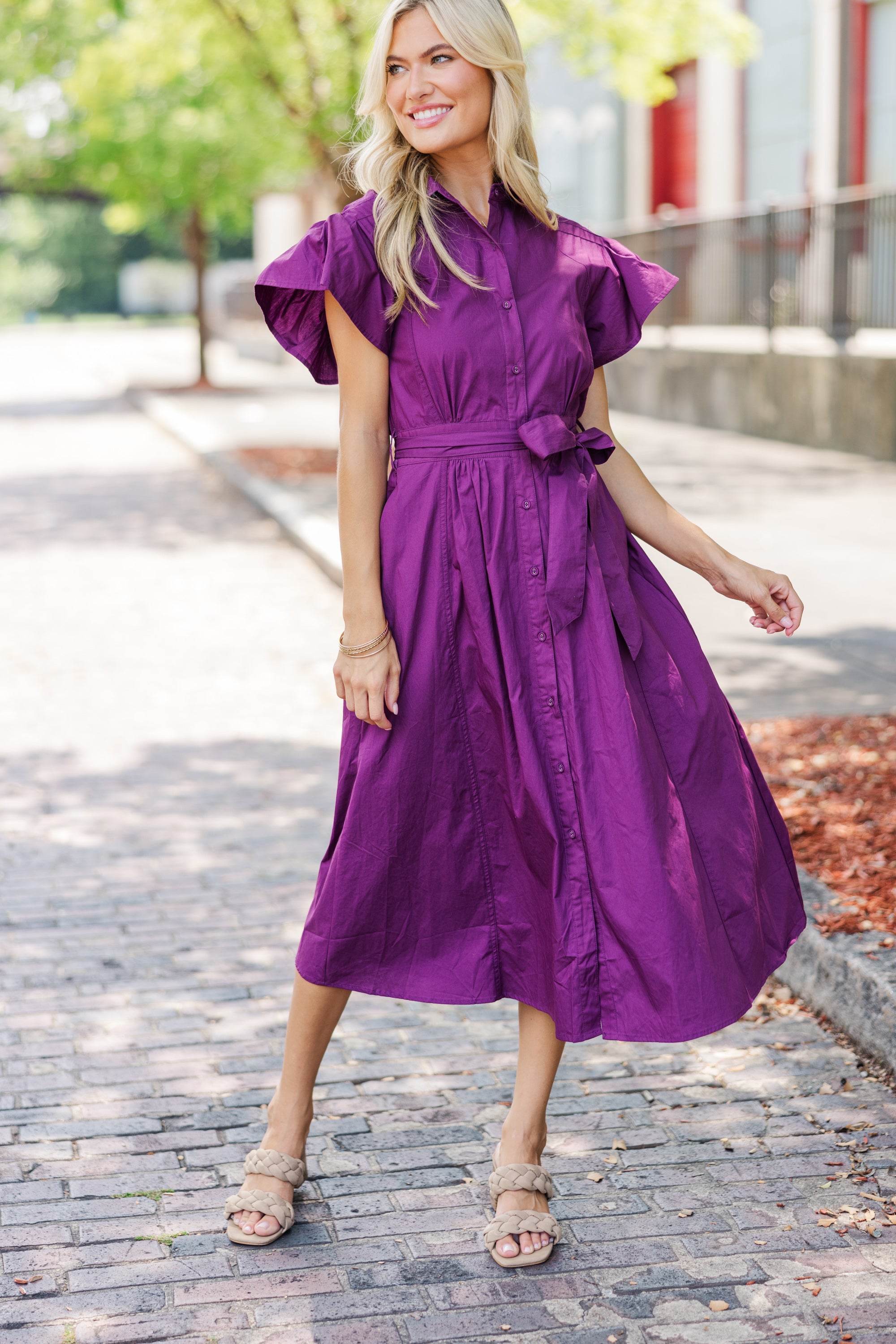 Enchanting Plum Purple Dream Midi Dress