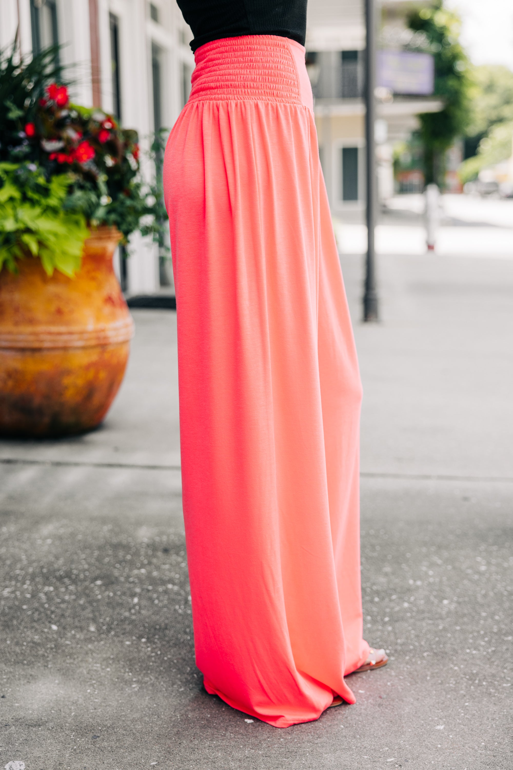 Back to the Fun: Coral Pink Wide Leg Pants