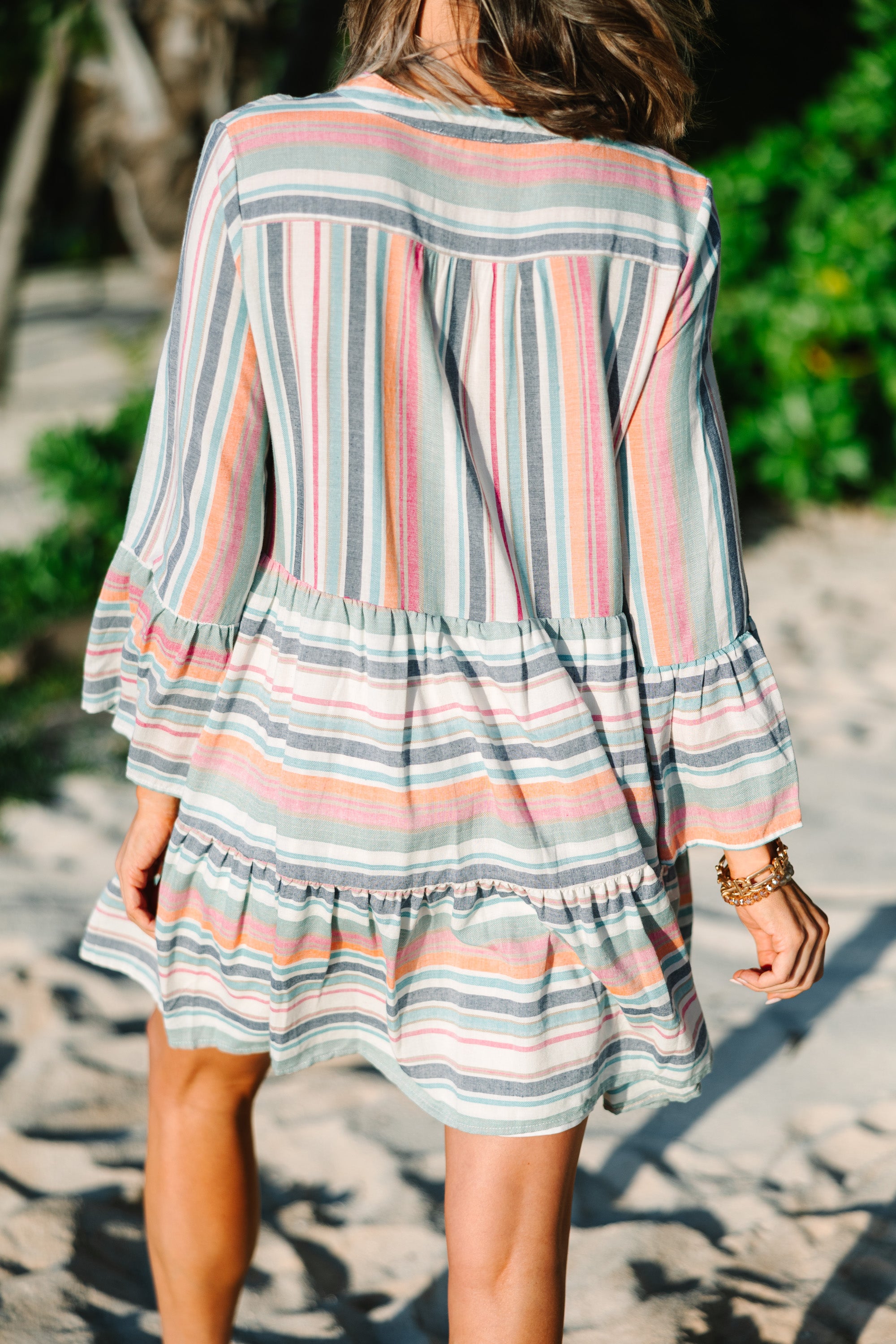 Enchanting Pink Striped Babydoll Dress for Unforgettable Good Feelings