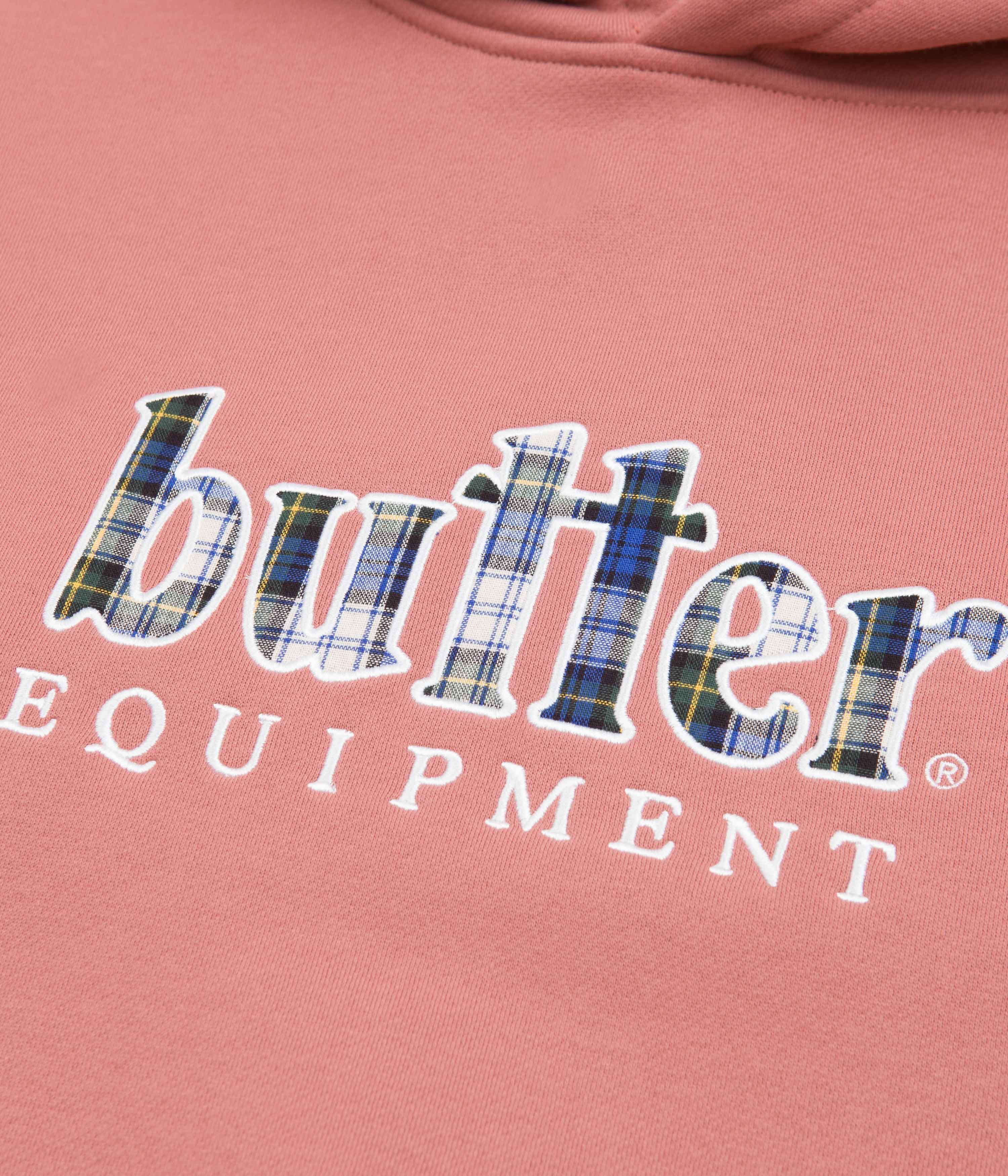Butter Goods Coral Plaid Applique Hoodie - A Must-Have!