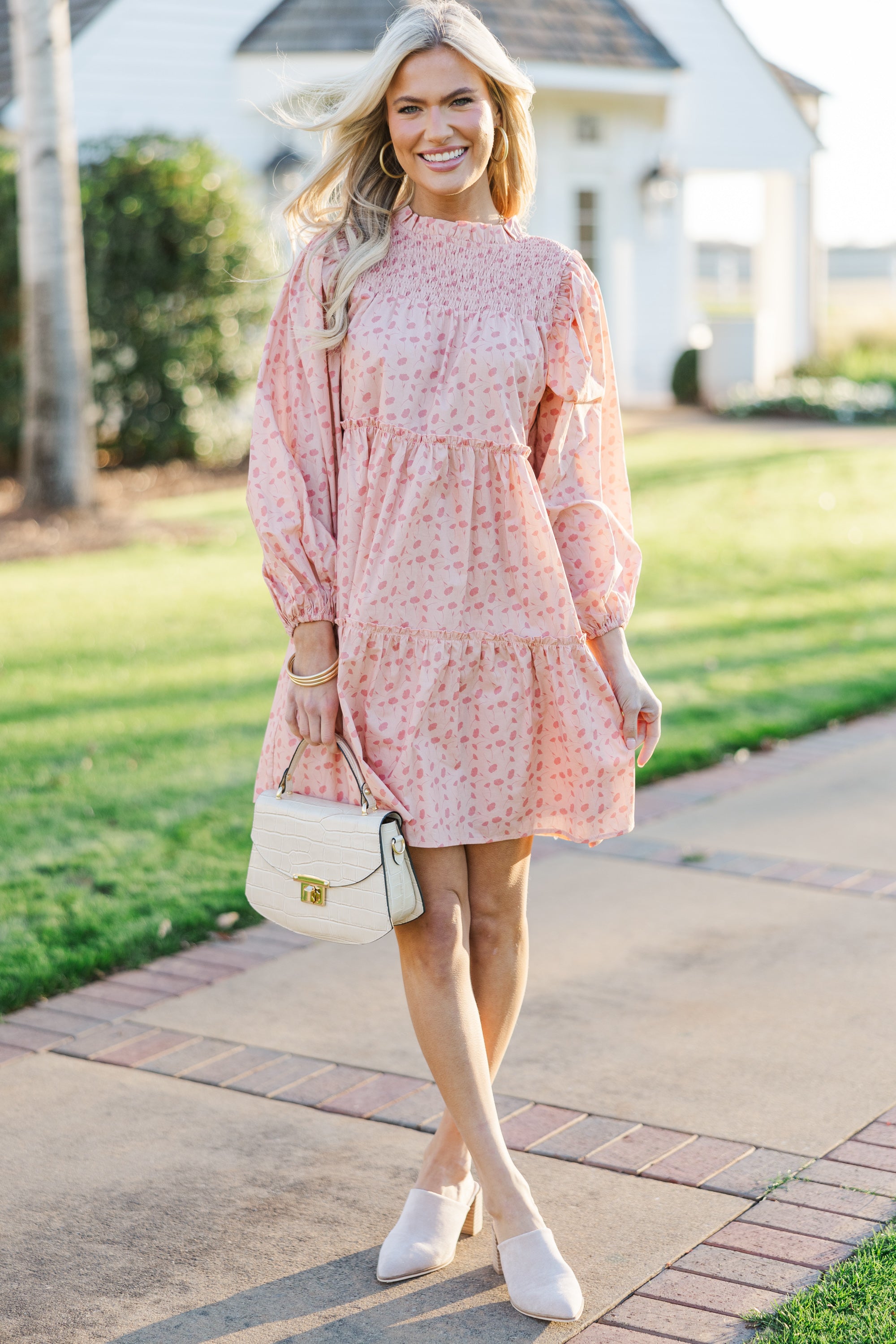 Be Your Best! Stunning Pink Floral Babydoll Dress