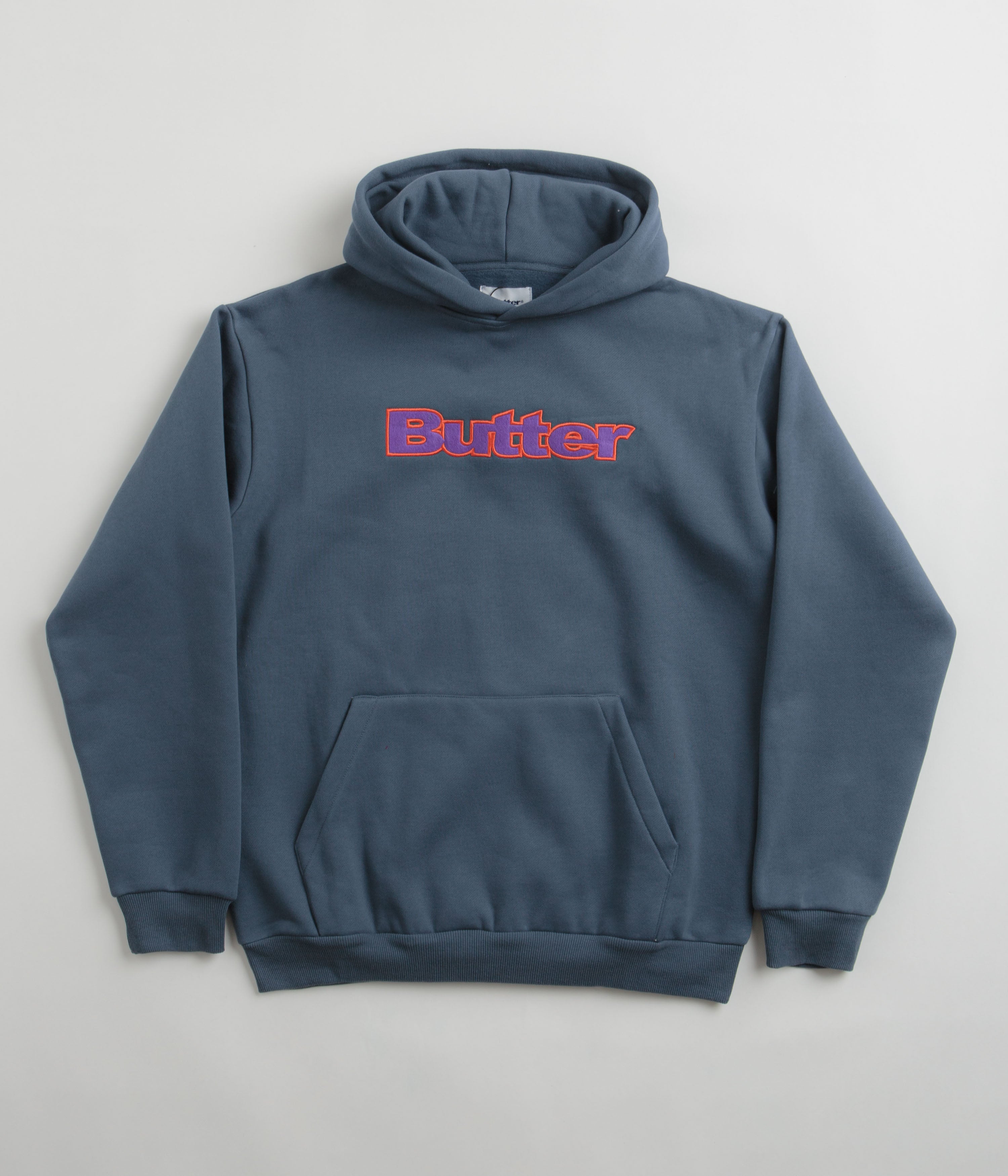 Butter Goods Denim Felt Logo Applique Hoodie - A Skate Streetwear Gem