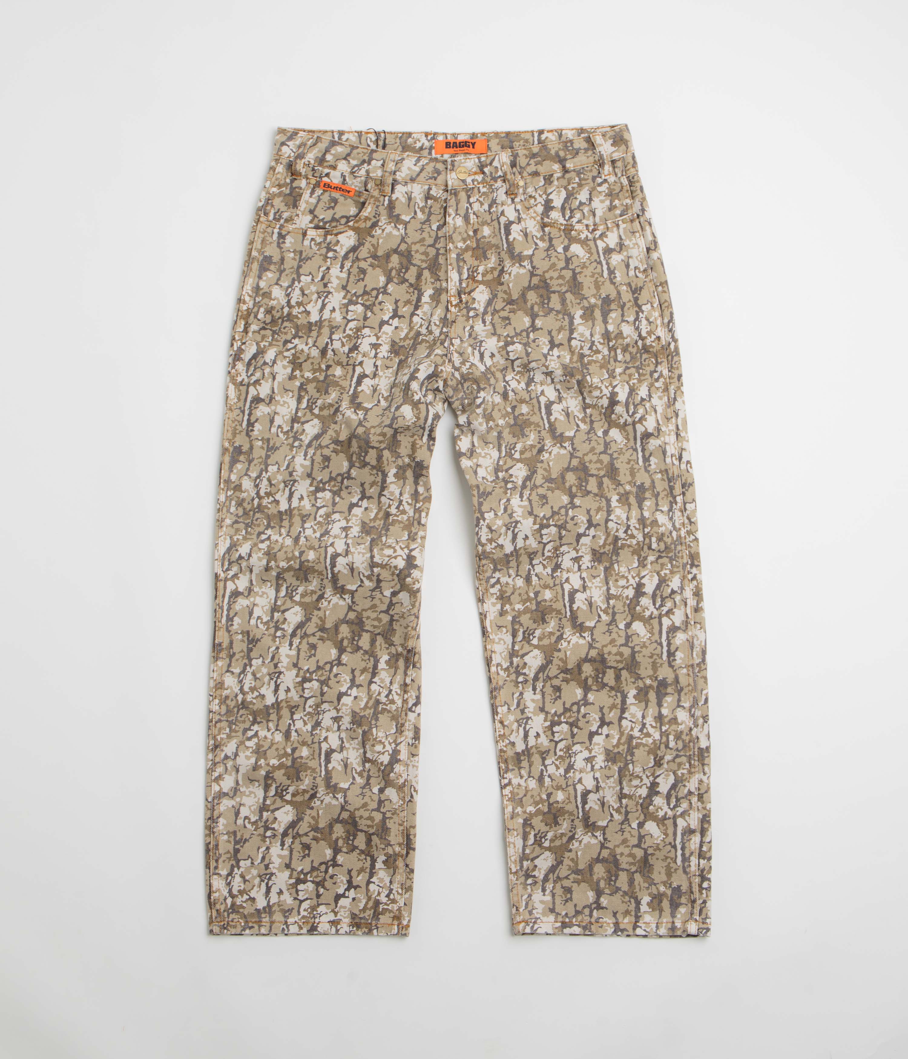 Butter Goods Tan Bark Camo Baggy Jeans - A Fashion Statement!