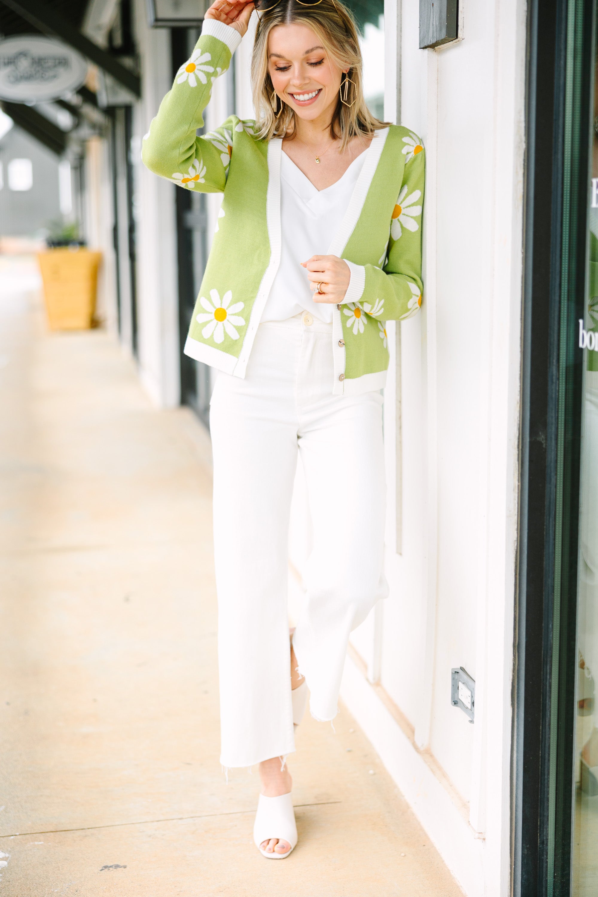 Super Fun Lime Green Floral Cardigan - Feel the Joy!