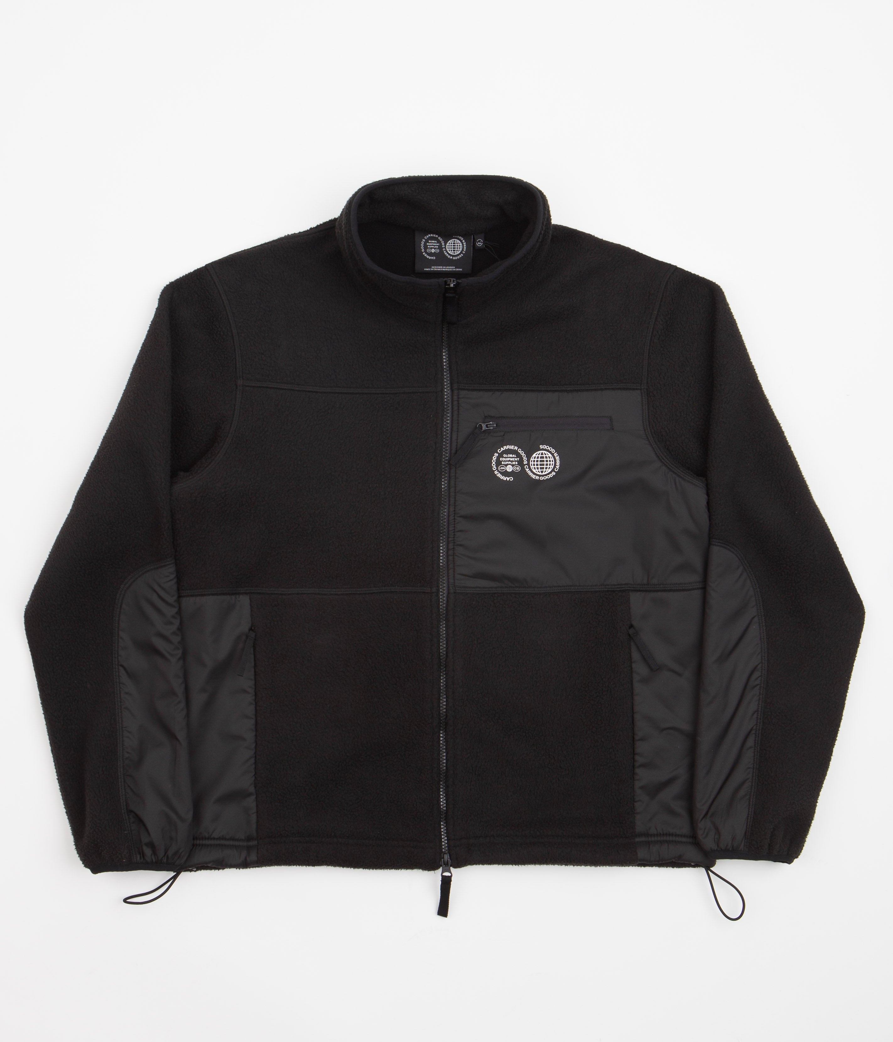 Carrier Goods Black Borg Zip Through Fleece - An Essential for Outdoor Enthusiasts