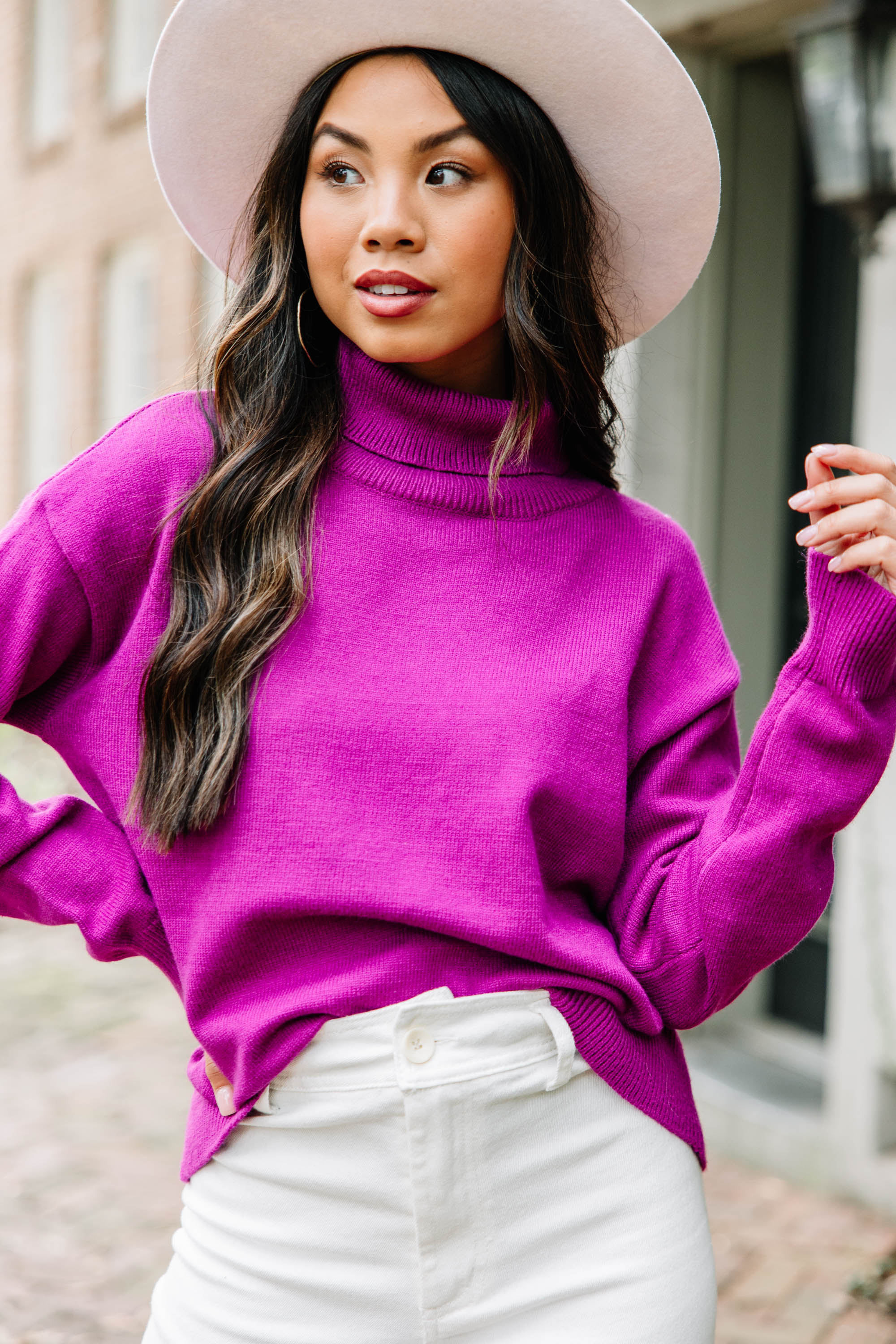Gorgeous Orchid Purple Turtleneck Sweater for Your Best Self