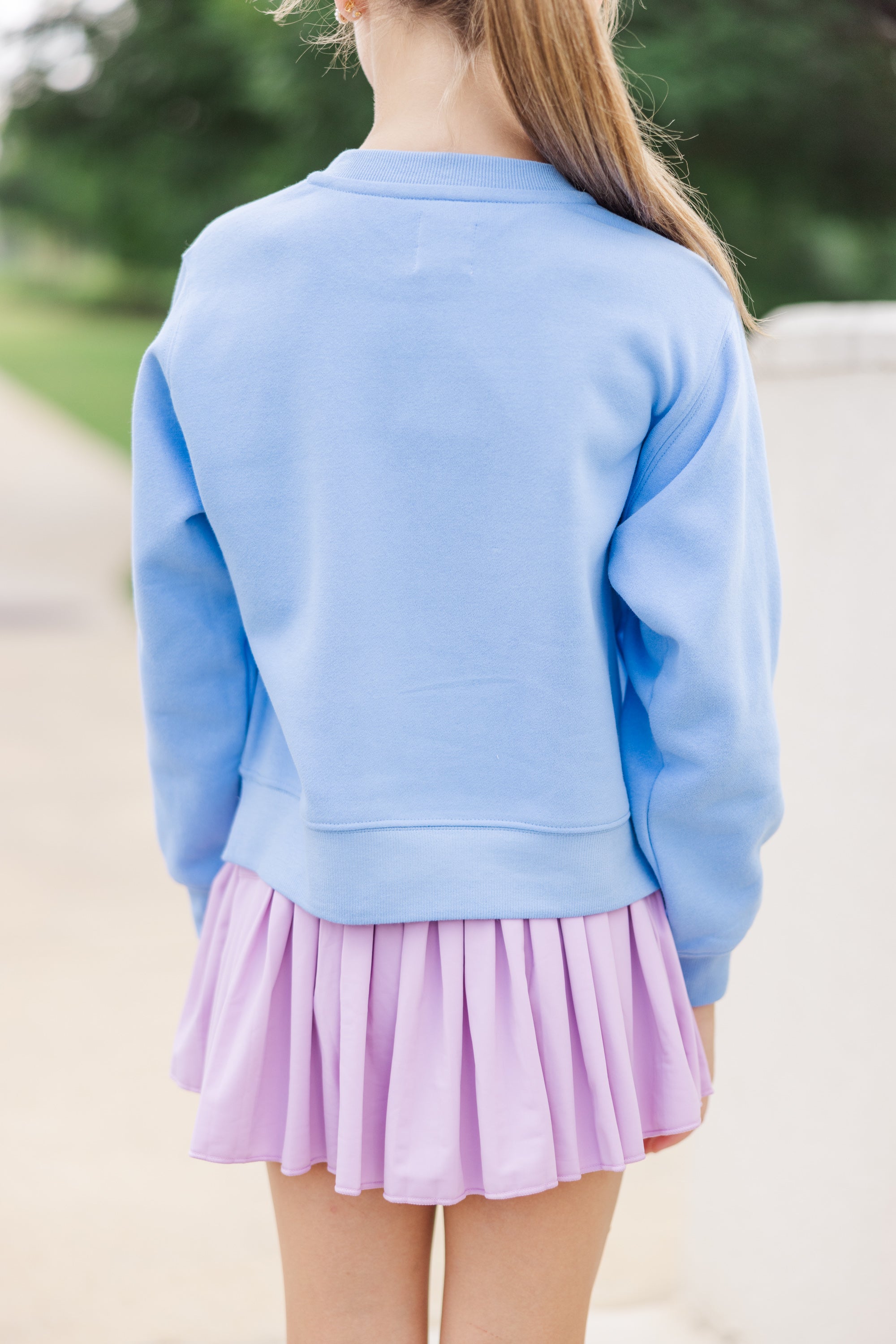 Girls' Blue Graphic Game Day Sweatshirt - Unleash Her Style!