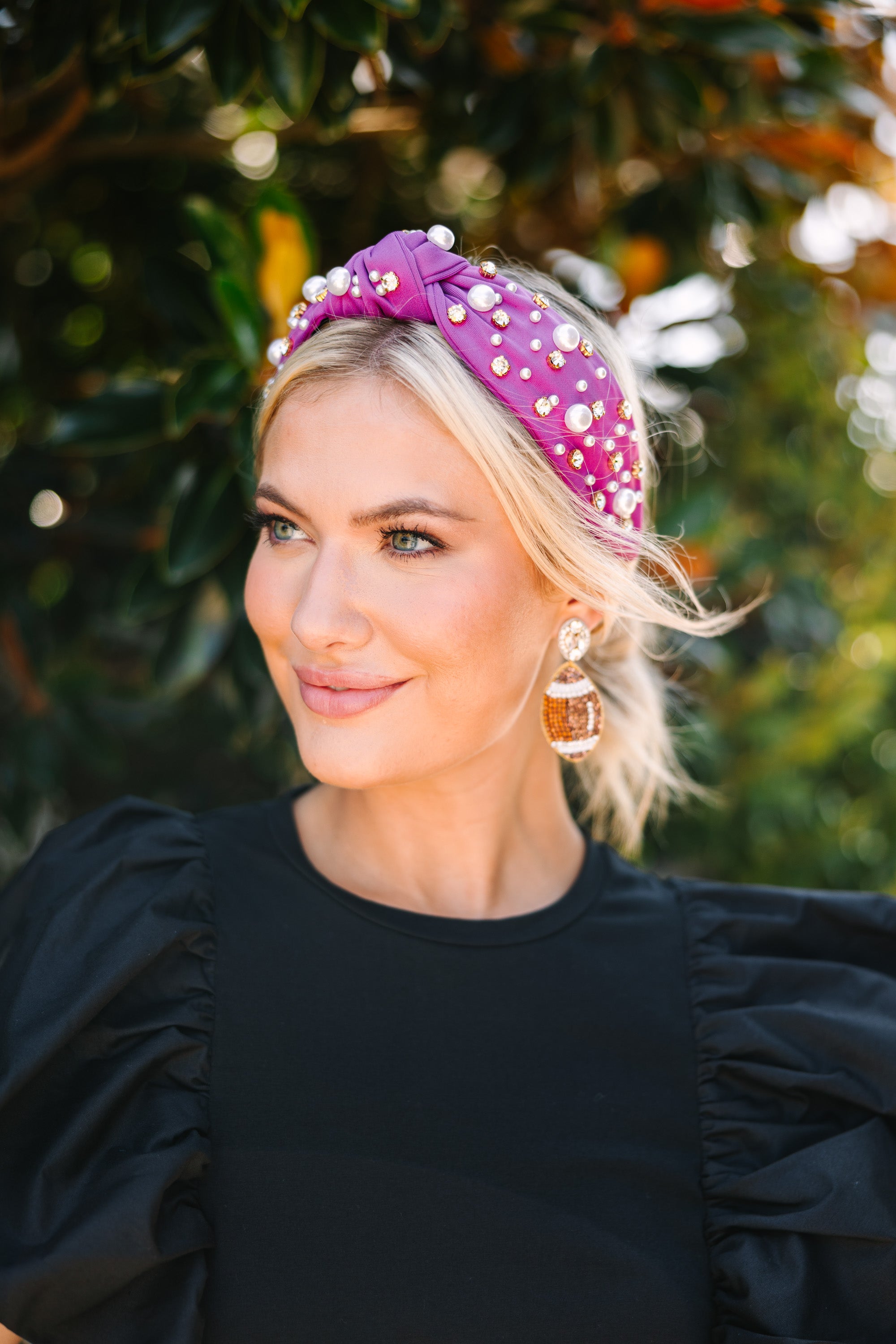 Gorgeous All-In Purple Embellished Headband