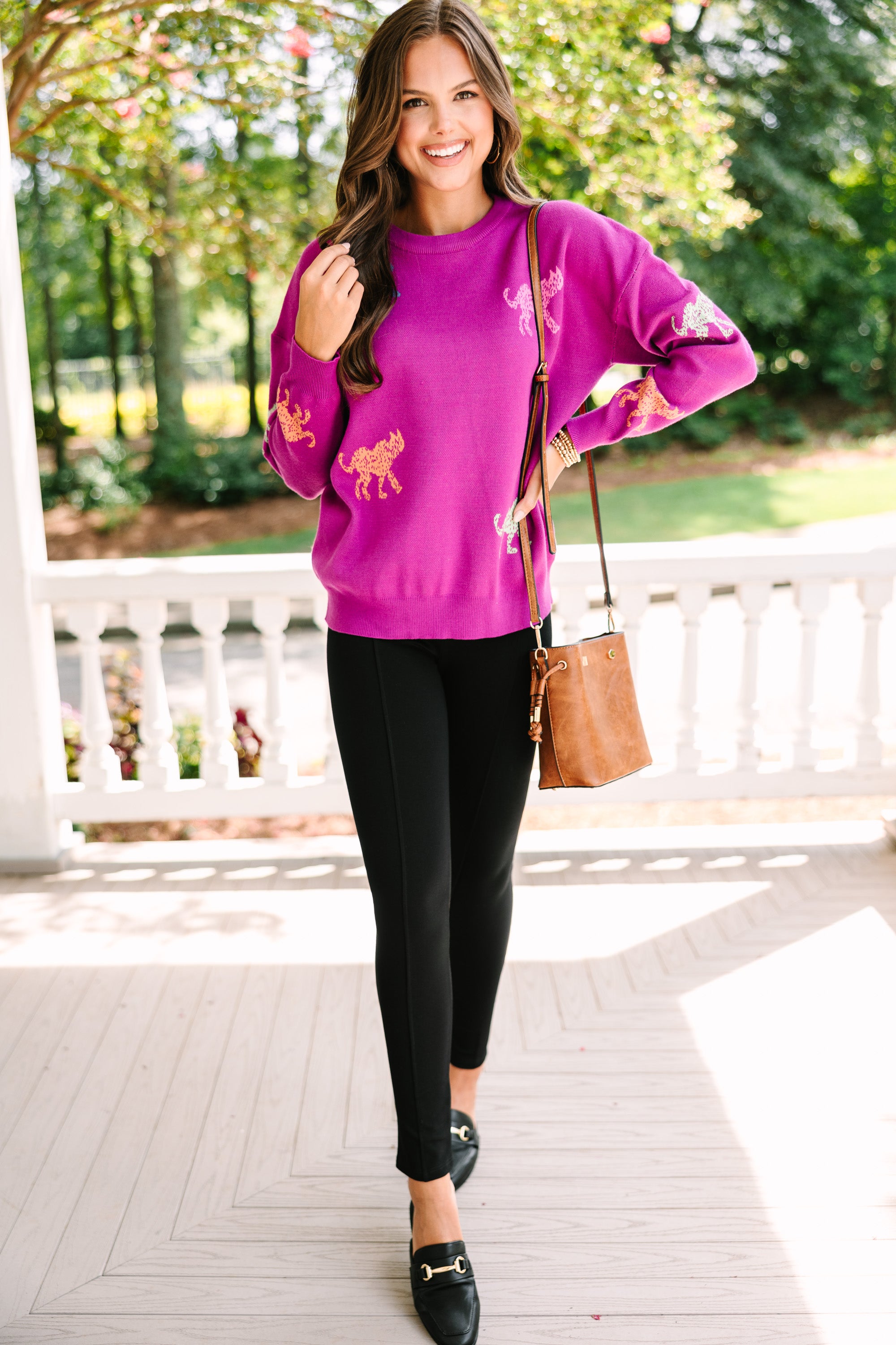 Vibrant Violet Purple Cheetah Sweater: Feel the Fun!