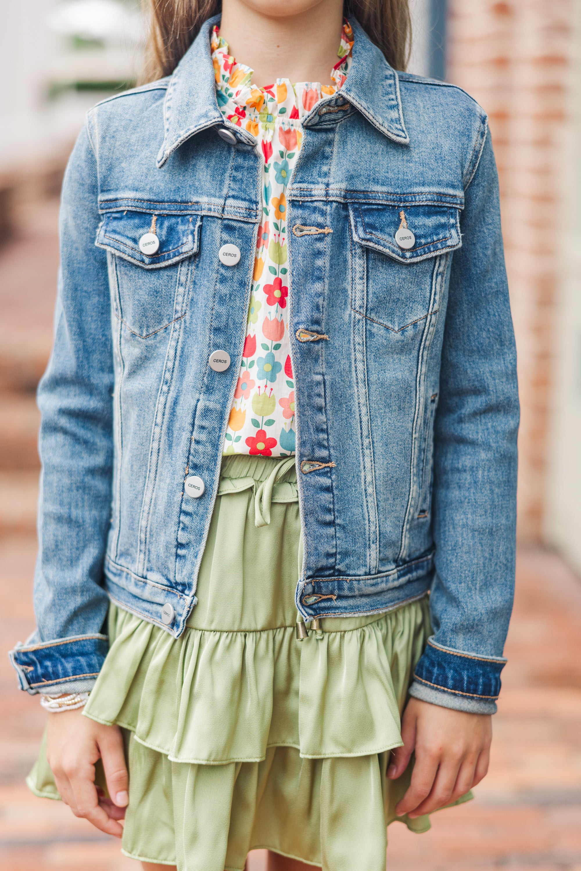 Stylish Girls' On - The - Go Denim Jacket