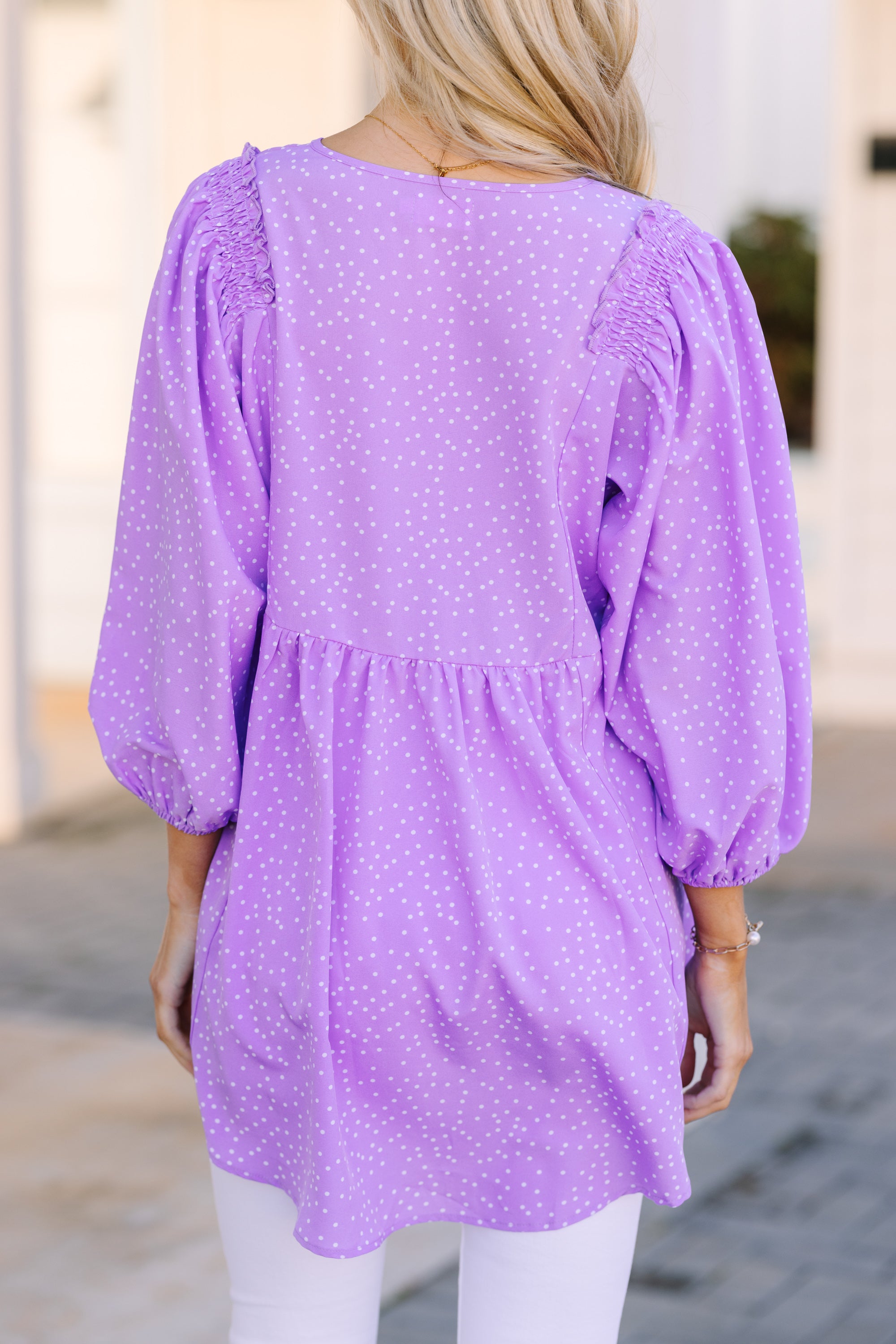 Feeling Wild: Purple Polka Dot Fashion Tunic
