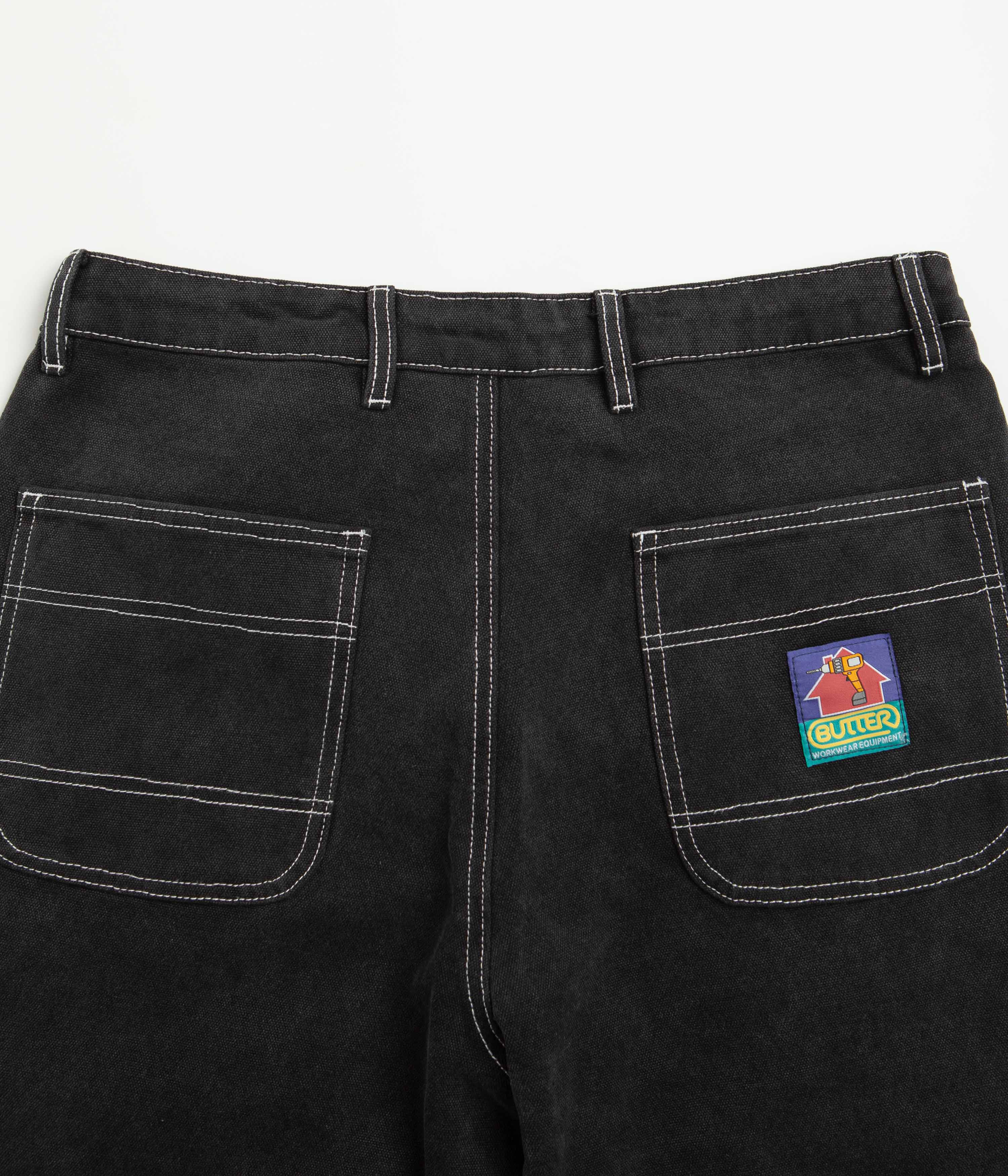 Butter Goods Washed Black Double Knee Work Pants - A Must - Have!