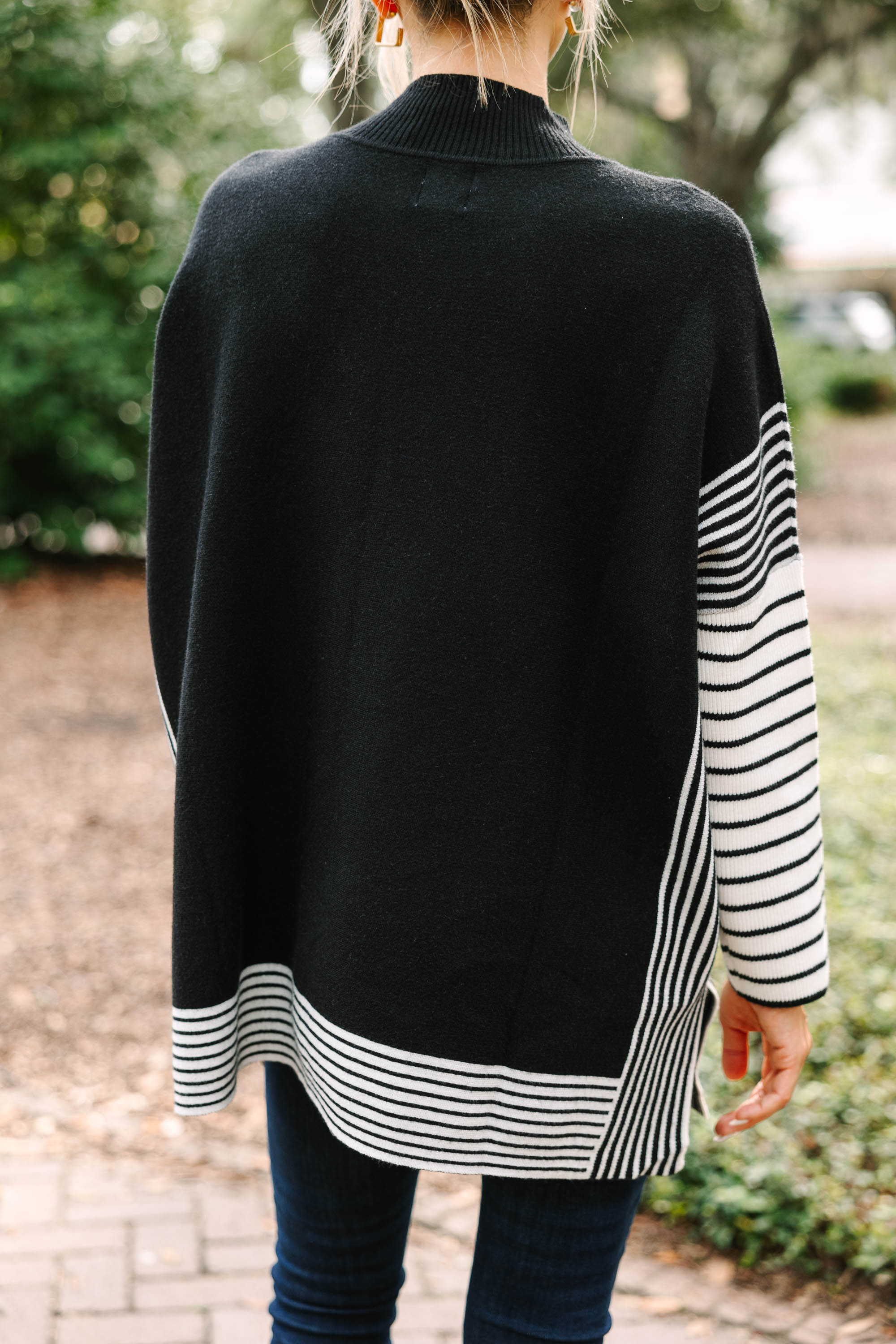 Stunning All-In-Black Striped Tunic
