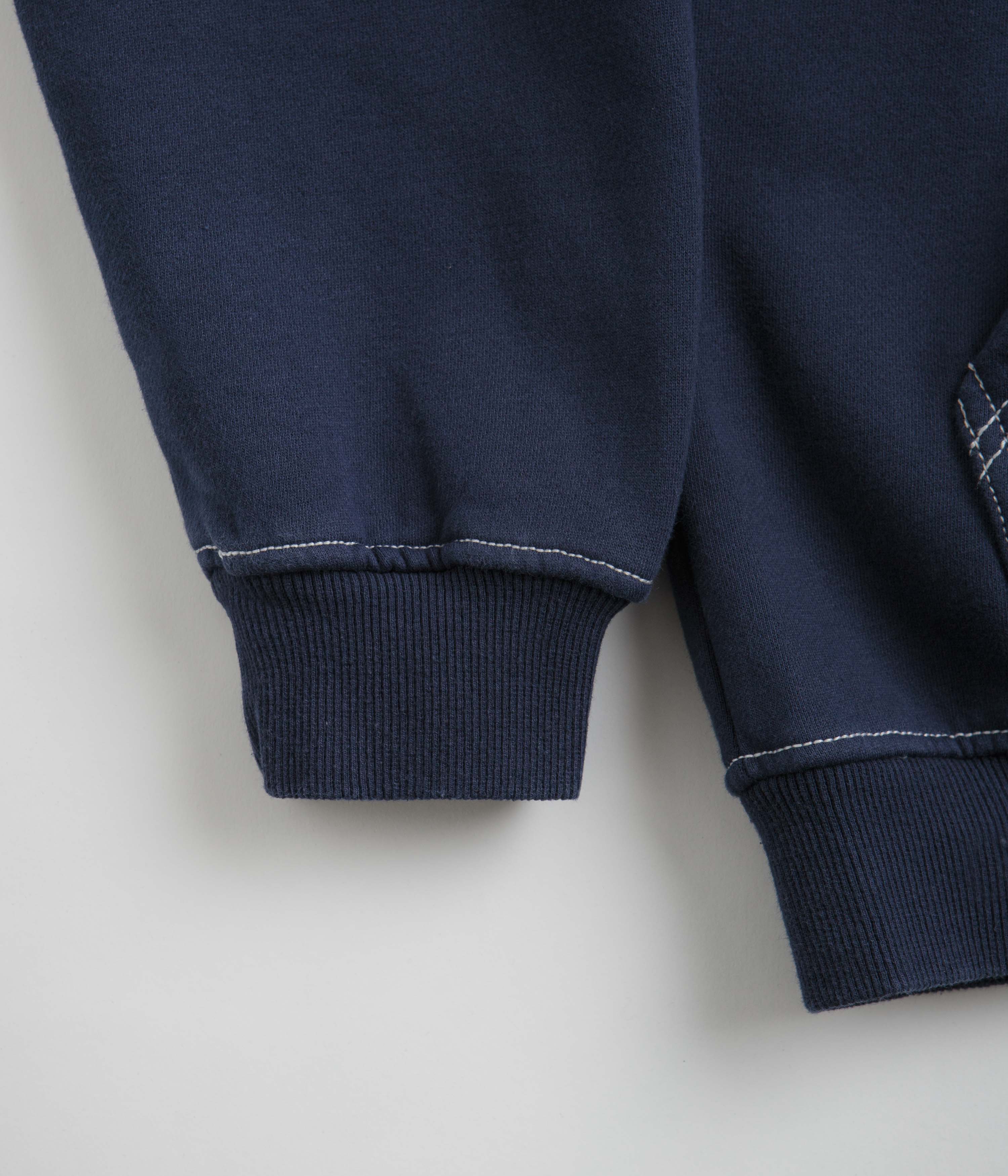 Navy Butter Goods Fabric Applique Zip - Thru Hoodie: A Fashion Must - Have!