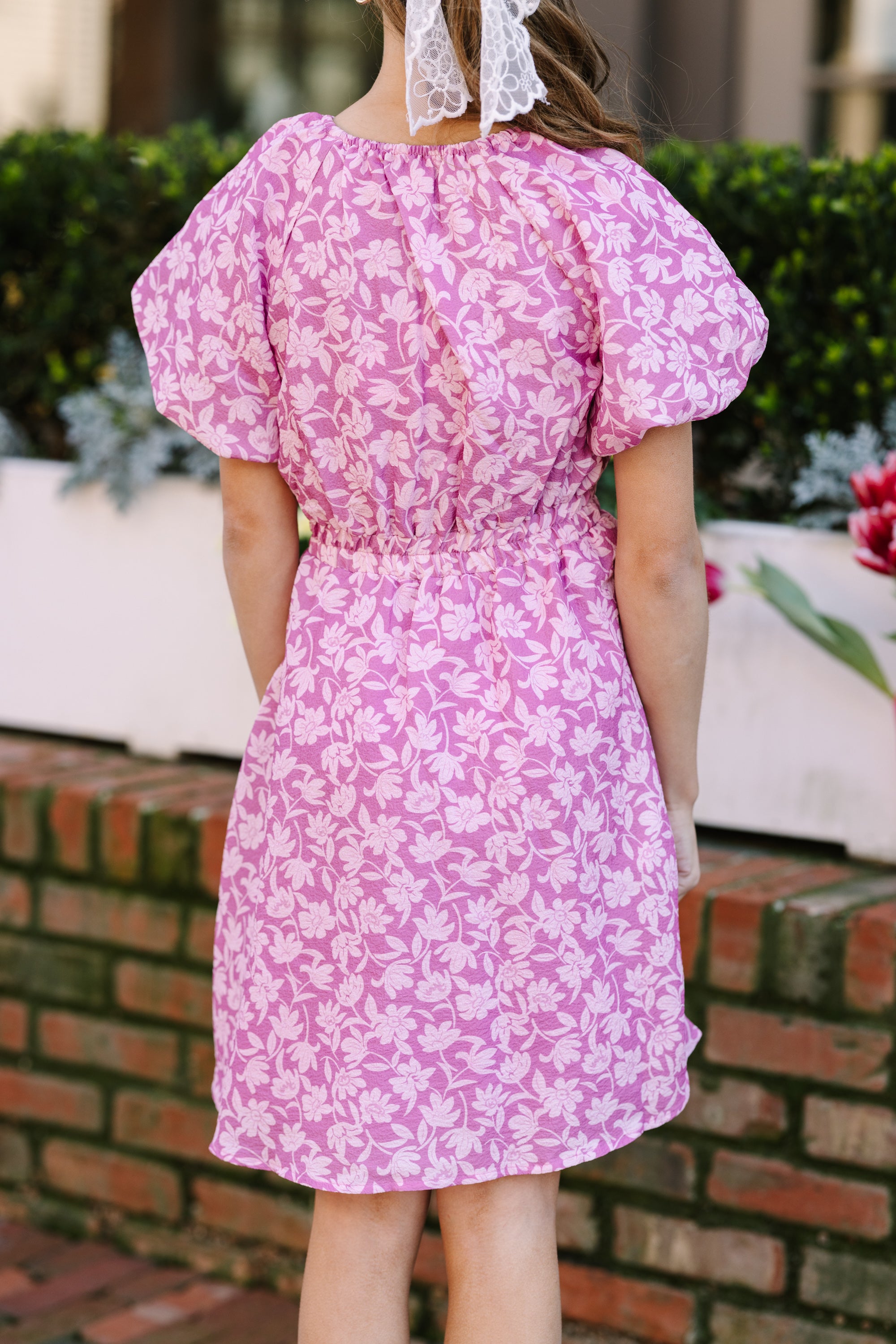 Girls' Pink Floral Babydoll Dress: Be Ready for the Day!
