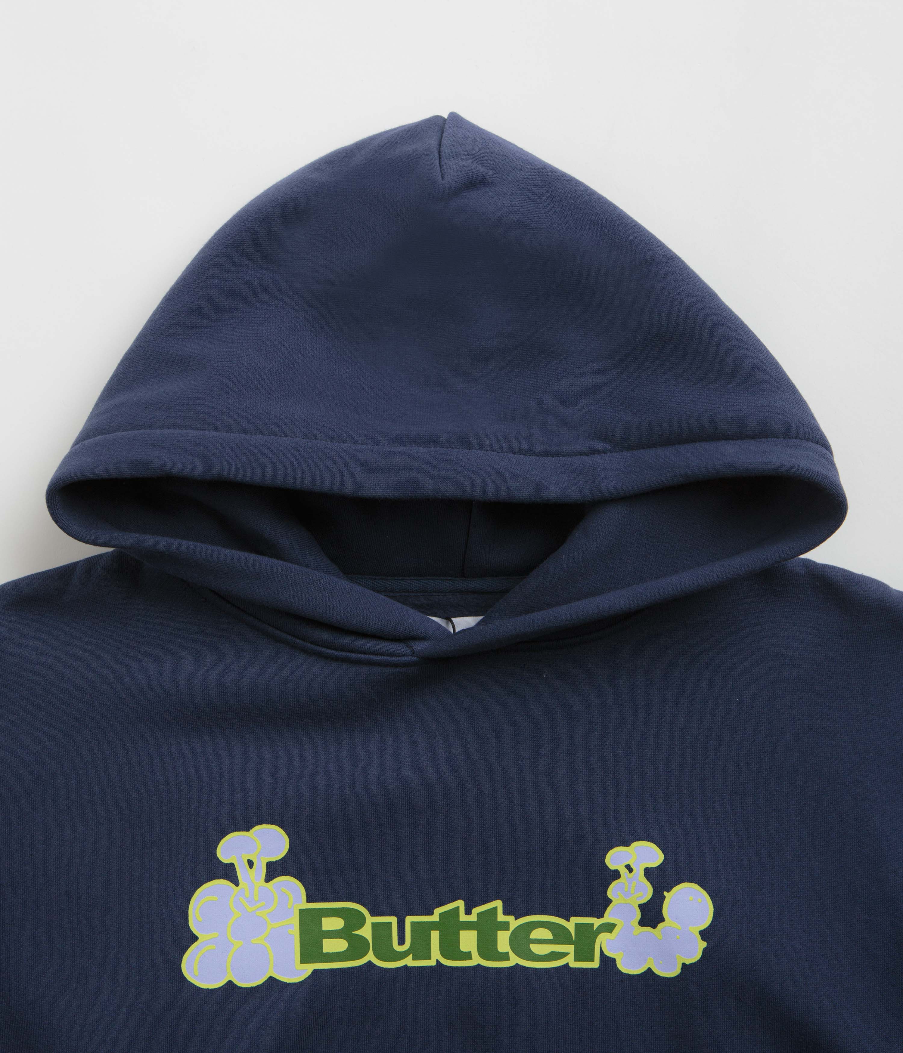 Navy Butter Goods Bugs Logo Hoodie - A Fashion Statement!