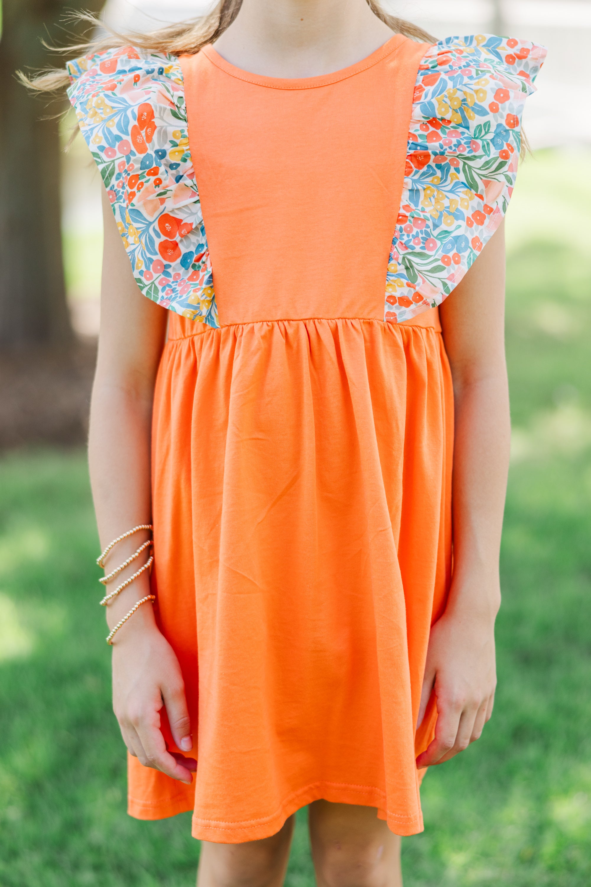 Girls' Orange Ruffled Quick - Learner Dress: A Must - Have!