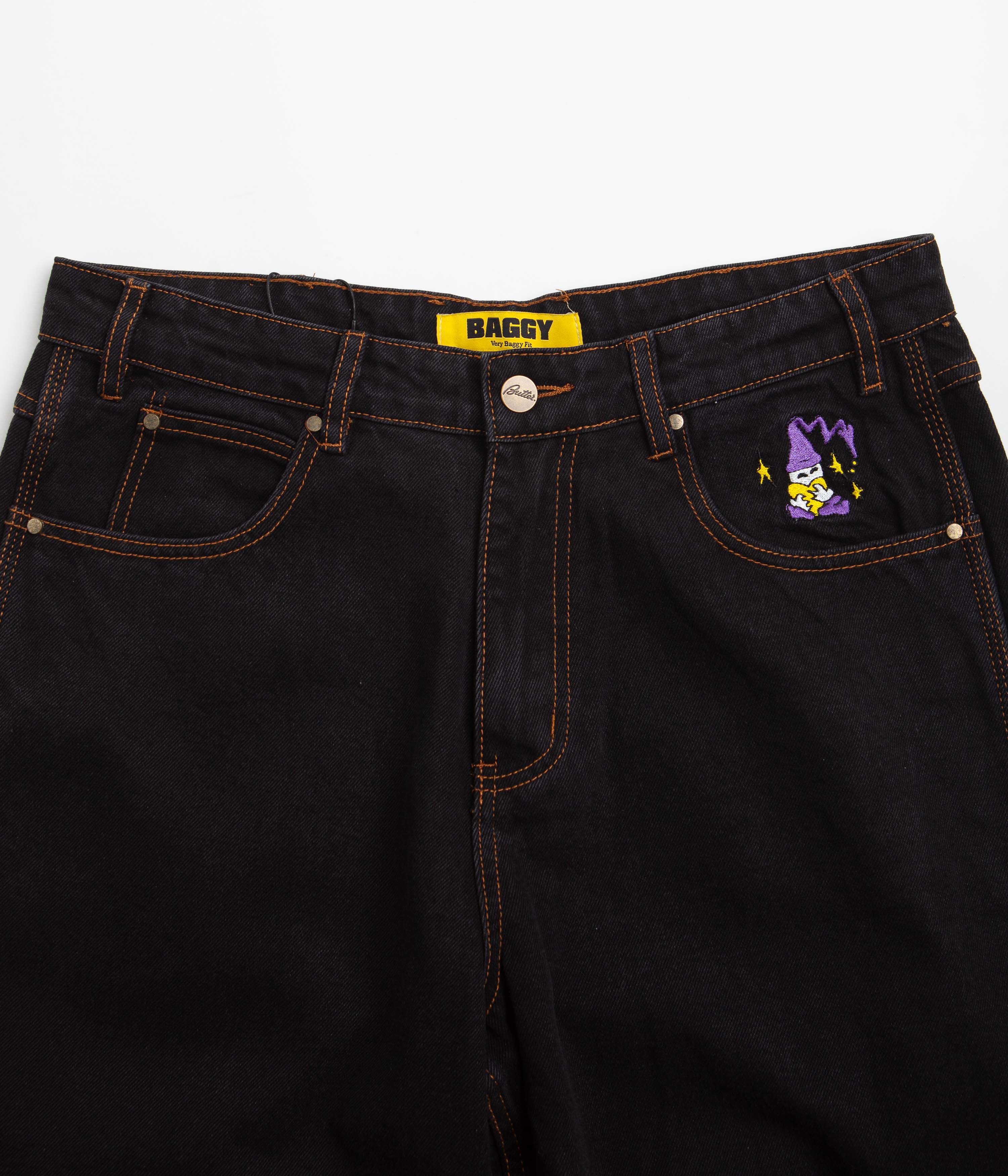 Butter Goods Wizard Jeans - Washed Black: Stylish Skatewear!