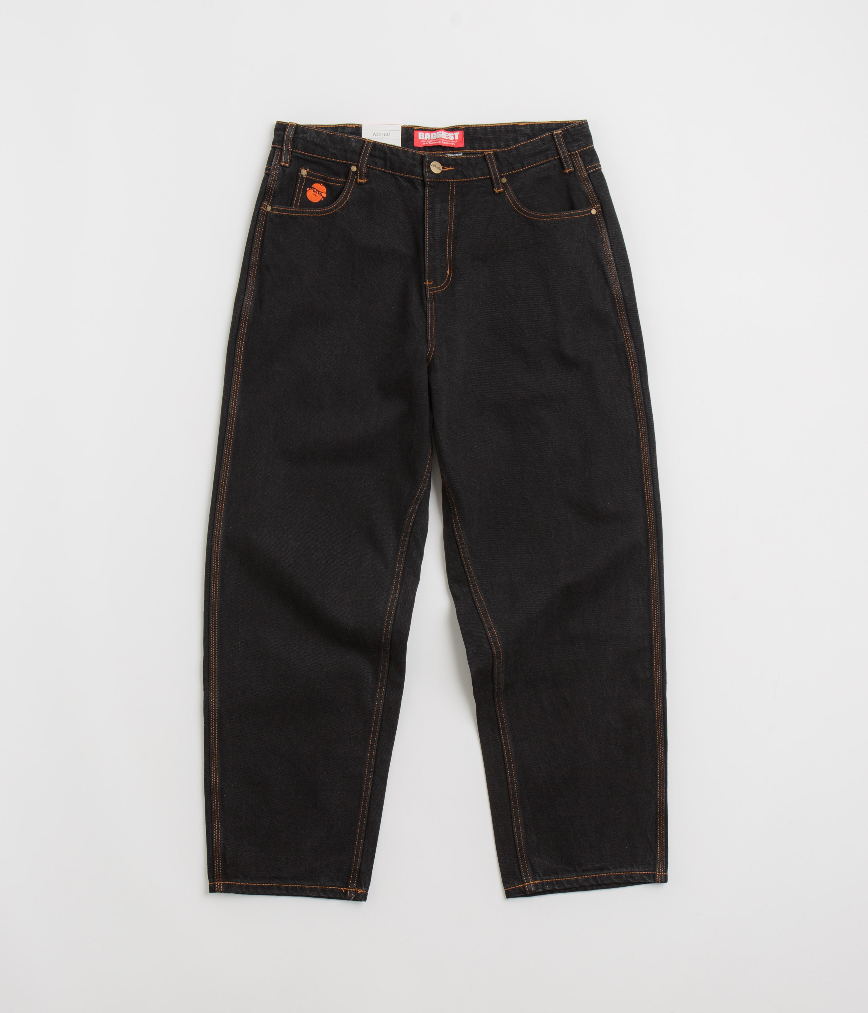 Butter Goods Santosuosso Washed Black & Orange Jeans - Ultra Baggy Style!
