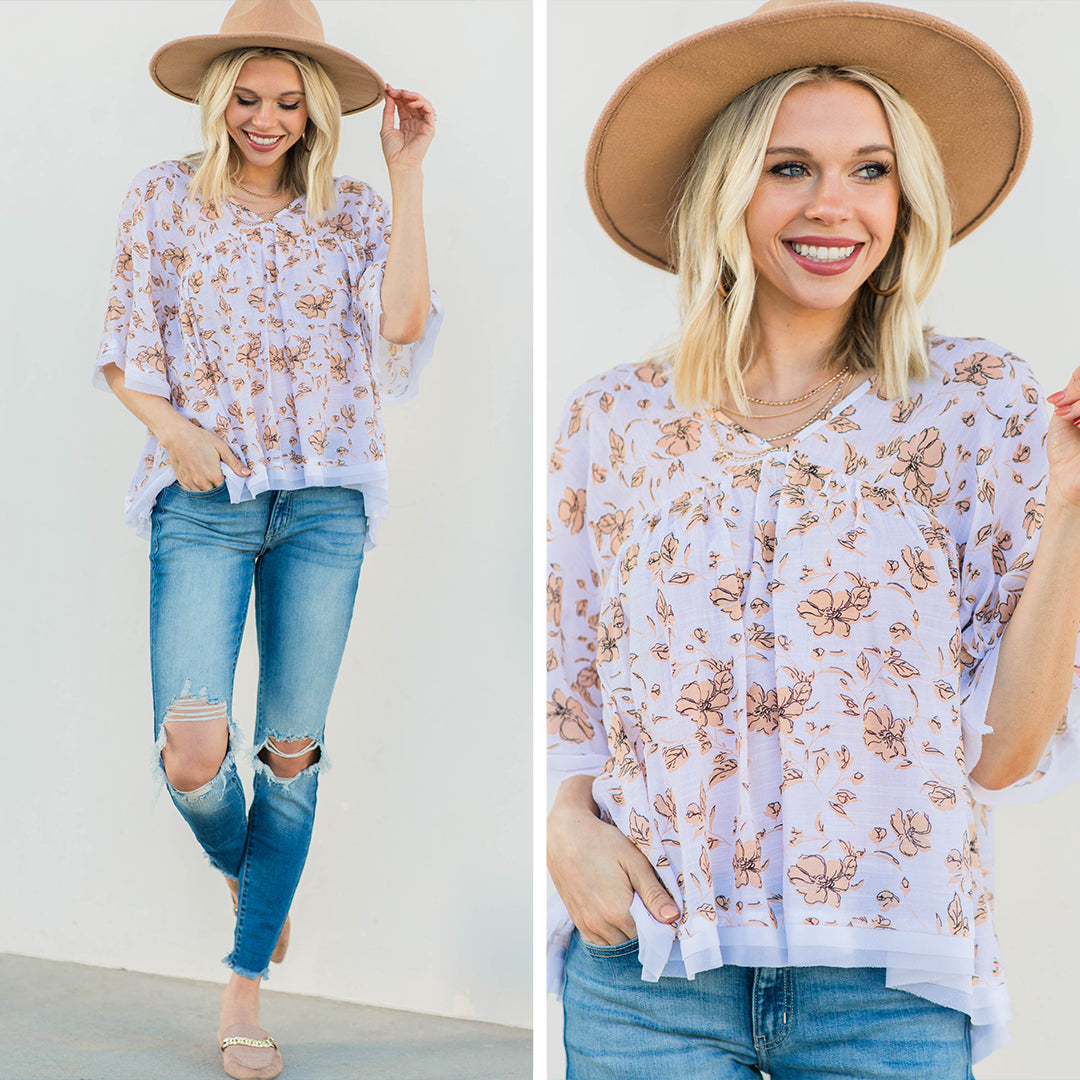 Vibrant Floral Babydoll Top: Feel Happy & Stylish!