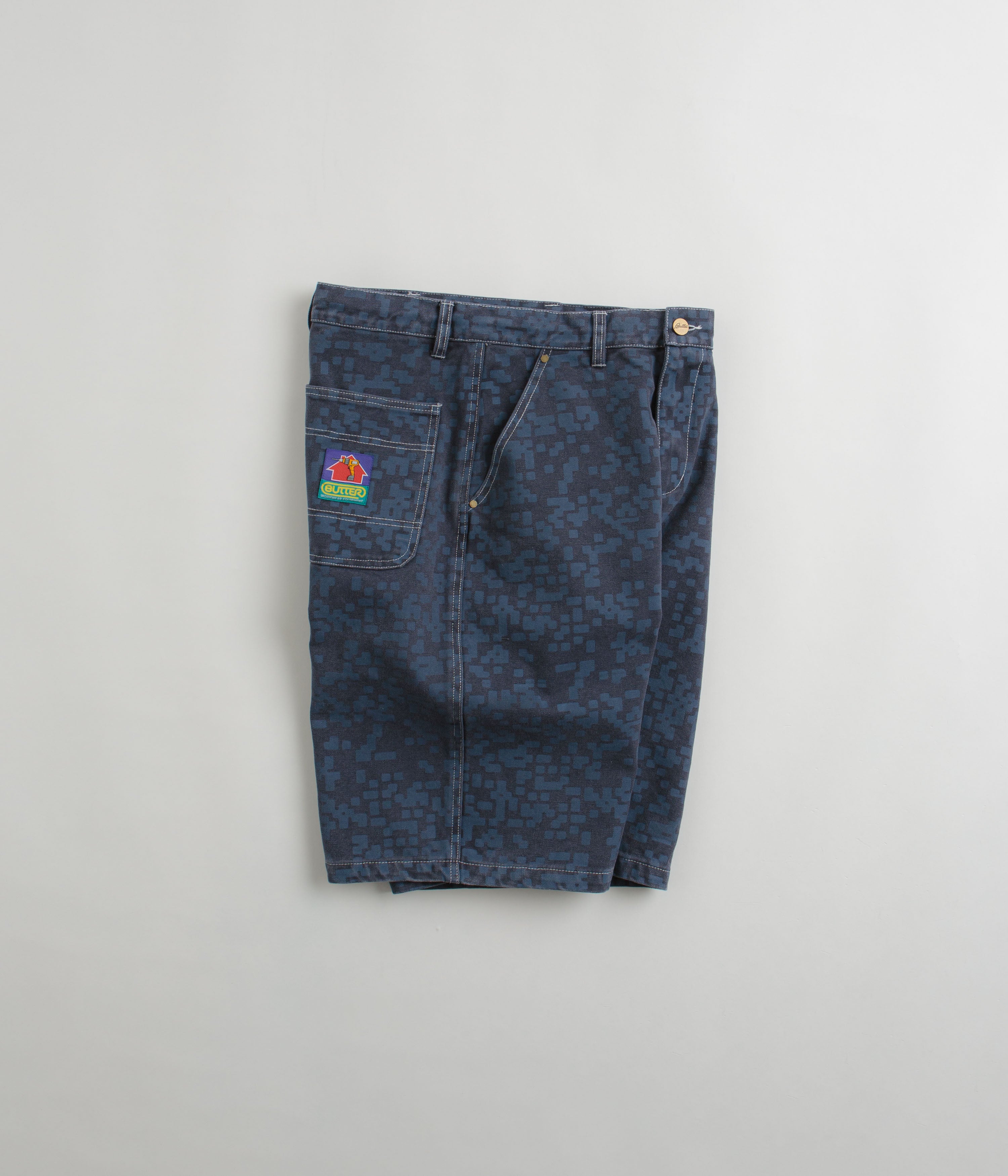 Butter Goods Slate Blue Baggy Work Shorts - A Skate Culture Essential